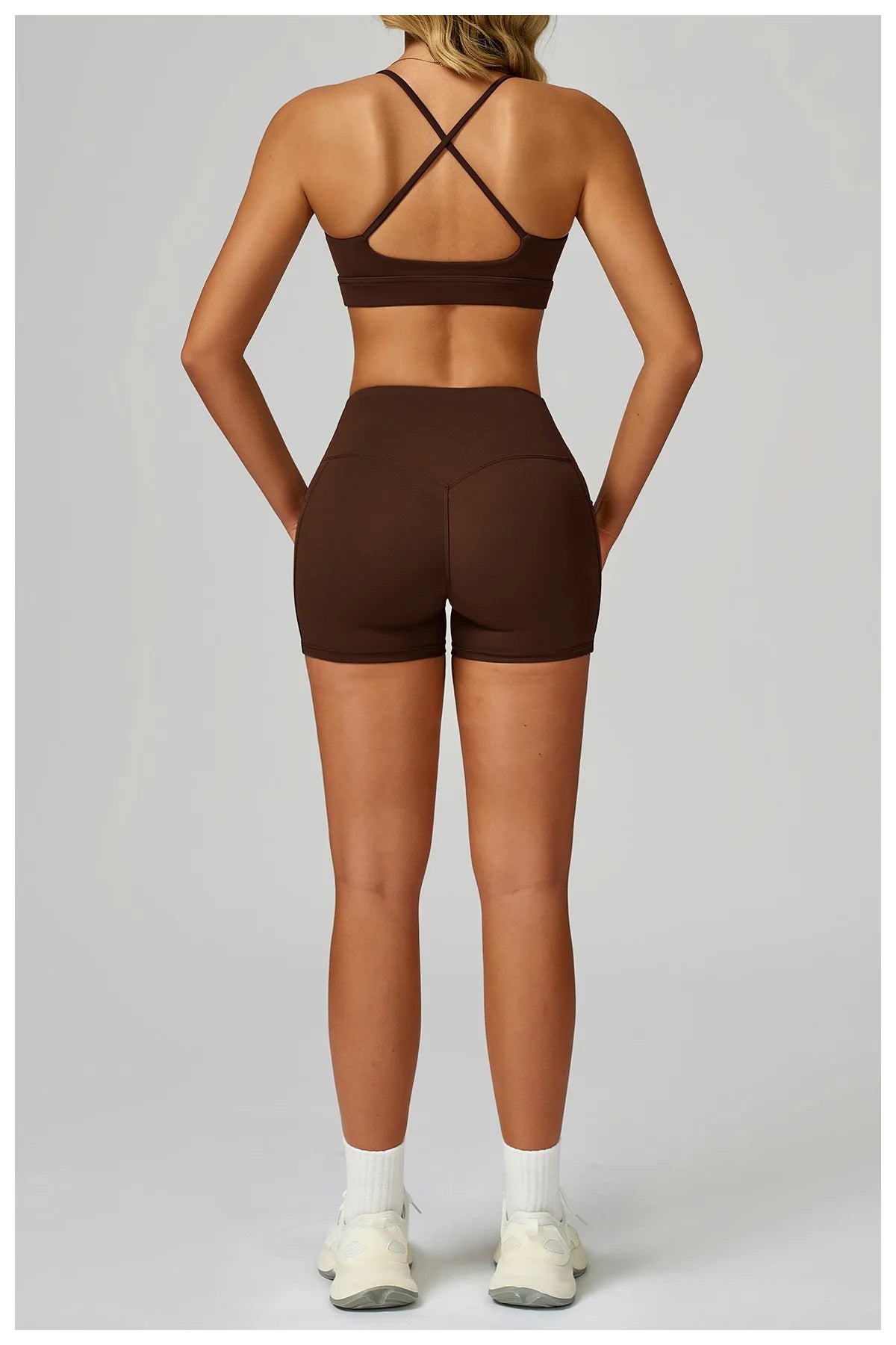 Yoga Suit 2PCS Women Tracksuit Sports Bra High Waist Leggings Shorts Outfit Gym Set Fitness Workout Clothes Push Up Sportswear