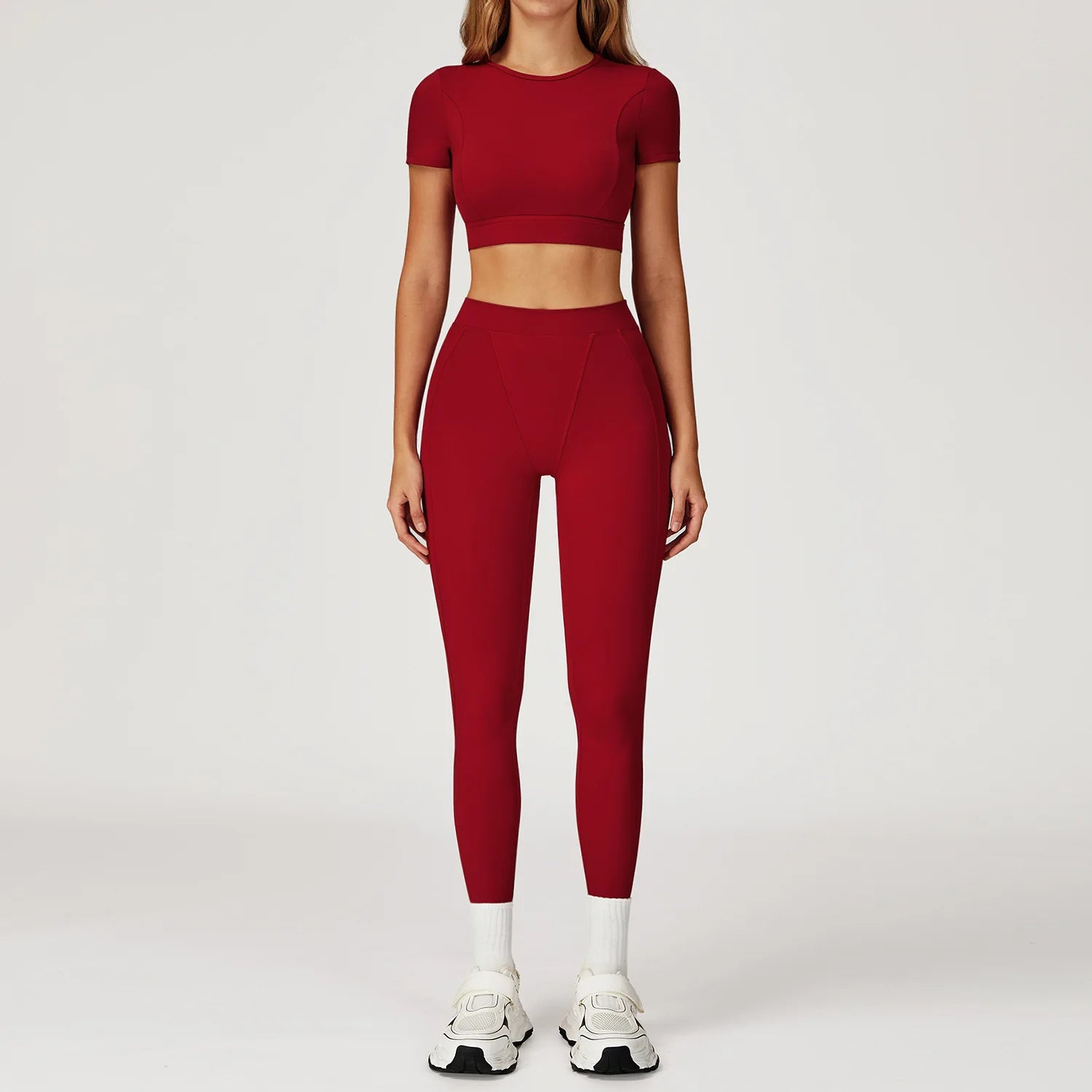 2PCS Yoga Set Gym Clothes Sportswear Yoga Suits For Women Outfits Fitness Set Tracksuits Sports Bra Gym Long Sleeved Leggings