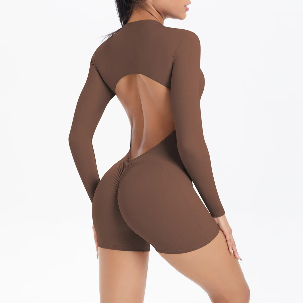 Gym Jumpsuit Women's Fitness Suit Short Set Sports Overalls Woman Tracksuit Yoga Clothing Zipper Long Sleeved Workout Sportswear