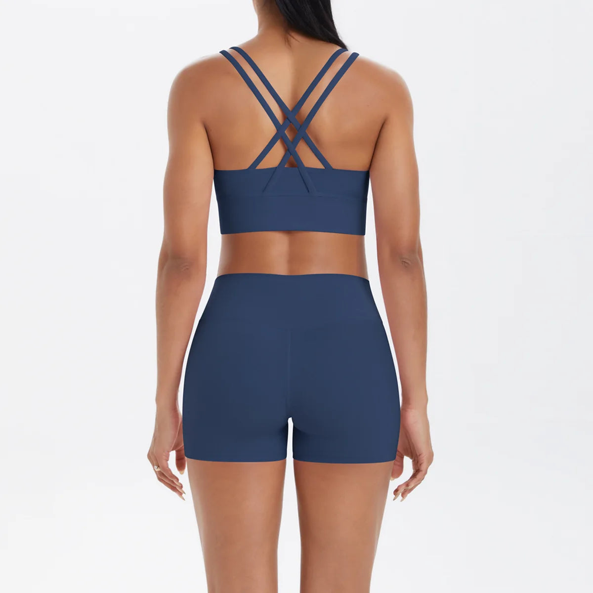 Yoga Sport Set Women Seamless Crop Top Bra Shorts Yoga Set Comfort Elastic Sportsuit Workout Outfit Fitness Gym Clothes