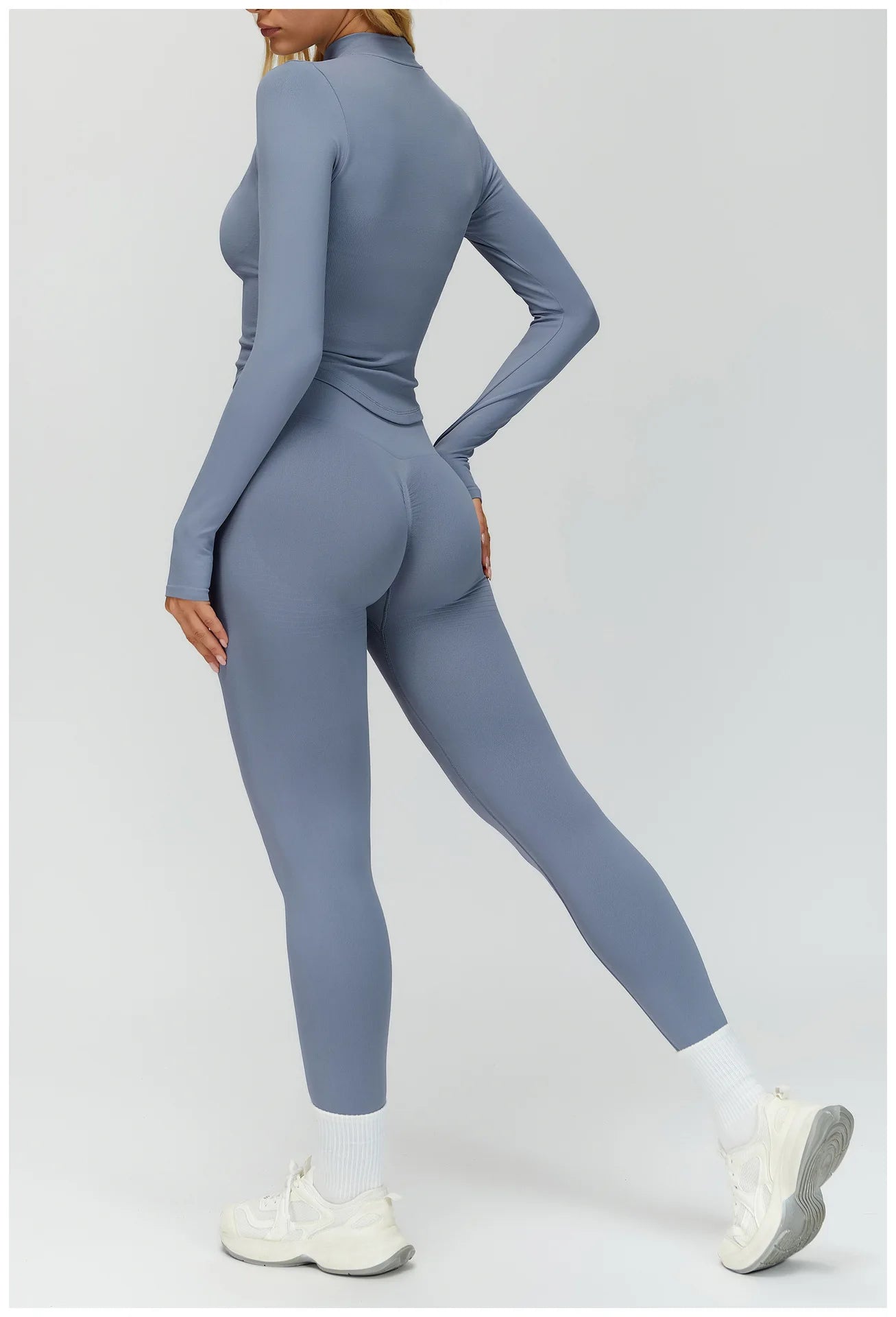 Seamless Yoga Set 3PCS Women Sportswear Workout Clothes Athletic Wear Gym Legging Fitness Bra Crop Top Long Sleeve Sports Suits