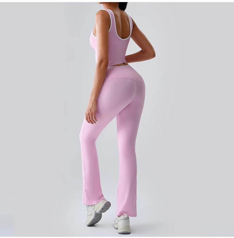 Women Tracksuit 2PCS Yoga Set Nude Feeling Workout Sets Gym Push Up Fitness Running Workout Sportwear Sport Bra Leggings Suit