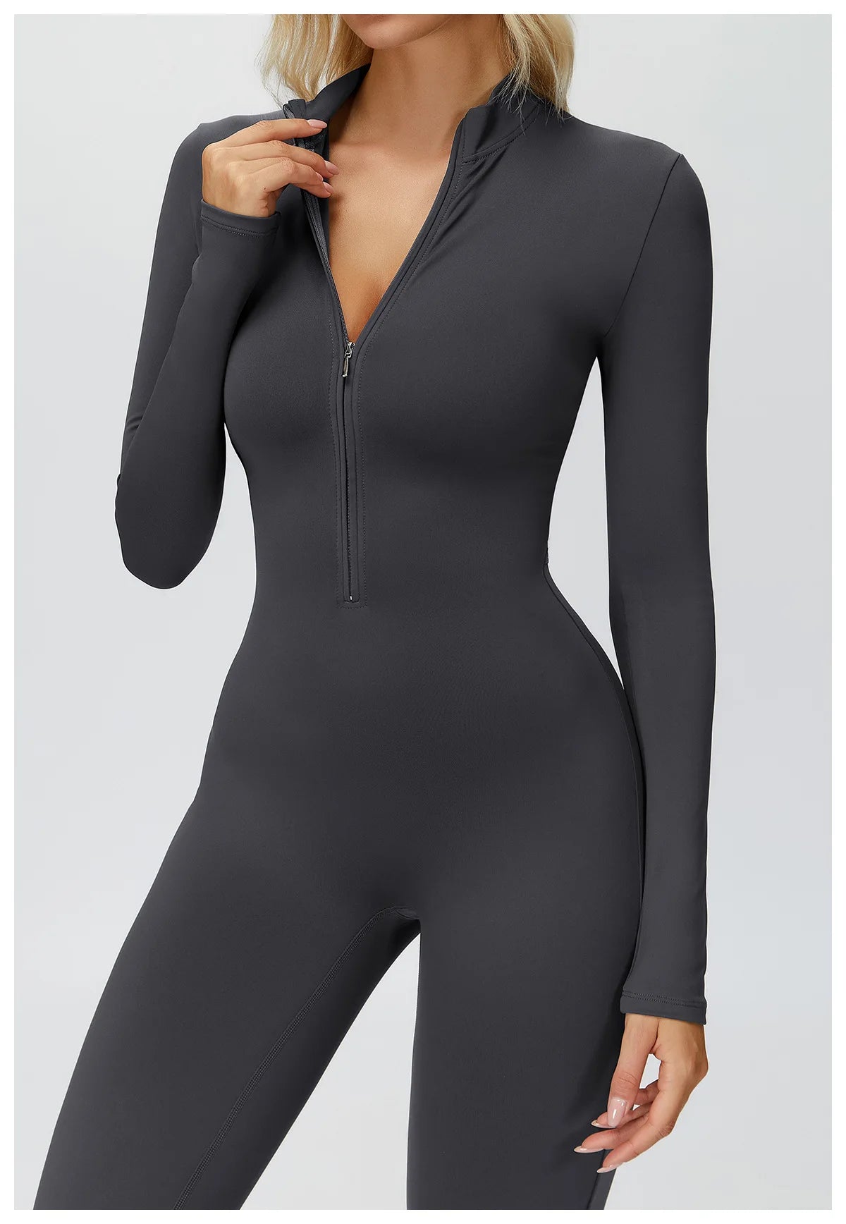 Winter Yoga Suit Gym Set Women Tracksuit Thicken Sportswear Zipper Fitness Long Sleeved Sports Jumpsuit Push Up Workout Clothes