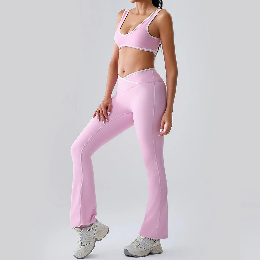 Women Tracksuit 2PCS Yoga Set Nude Feeling Workout Sets Gym Push Up Fitness Running Workout Sportwear Sport Bra Leggings Suit