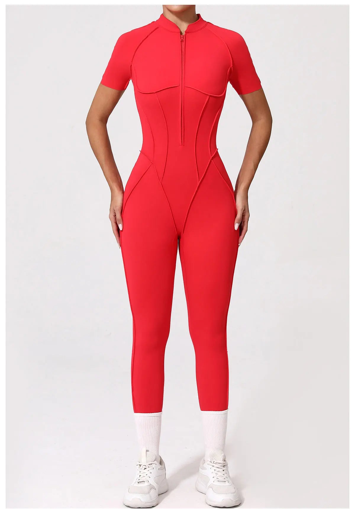 Gym Jumpsuit Women's Fitness Suit Zipper Long Sleeved Sets Sports Overalls for Woman Tracksuit Yoga Clothing Workout Sportswear