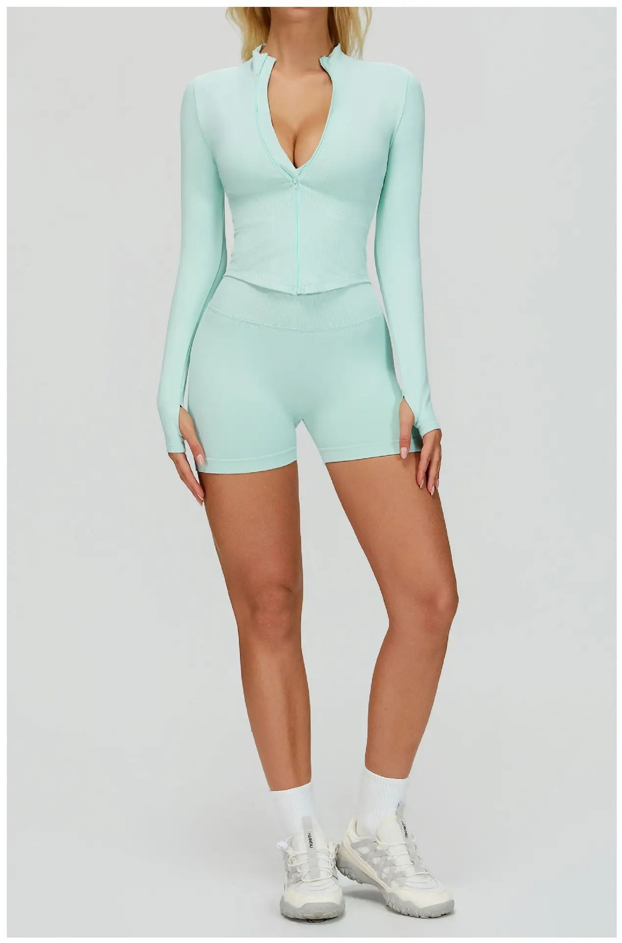Seamless Yoga Suit 2PCS Sports Set Women Tracksuit Gym Running Workout Clothes Sports Long Sleeve Athletic Wear Yoga Clothing