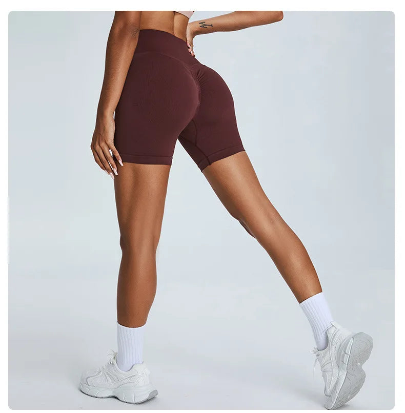 Seamless Yoga Shorts Women High Waist Workout Shorts Fitness Yoga Lift Butt Fitness Women Shorts Gym Short Running Sportswear