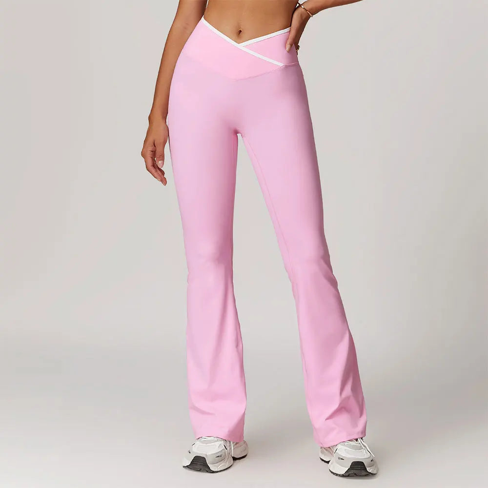 Bell-bottoms Female Leggings Tights High Waist Sexy V-shaped Waist Fitness Pants Women Gym Workout Leggings Running Yoga Legging