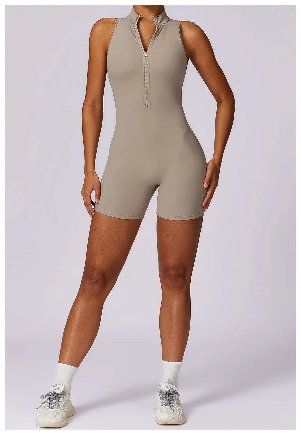 Scrunch Sports Overalls Gym Jumpsuit Women's Fitness Suit Short Sets for Woman Tracksuit Yoga Clothing Zipper Workout Sportswear