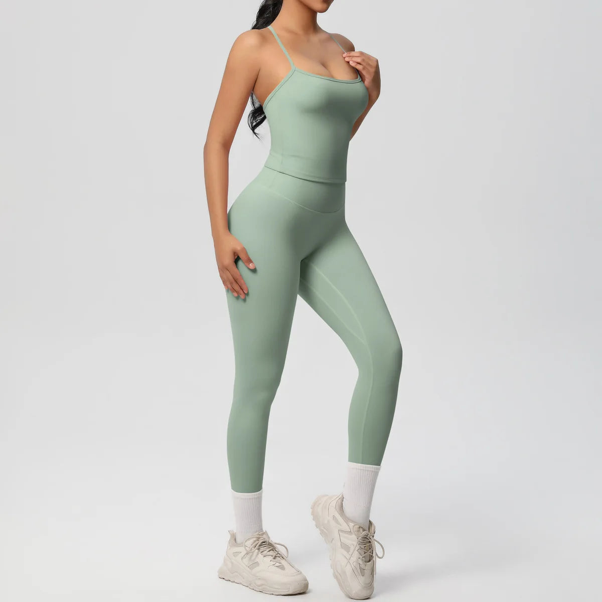 Yoga Outfits Women Tracksuit Fitness Suit Training Sleeveless Sport Gym Set Workout Overalls Sports Underwear Sportswear
