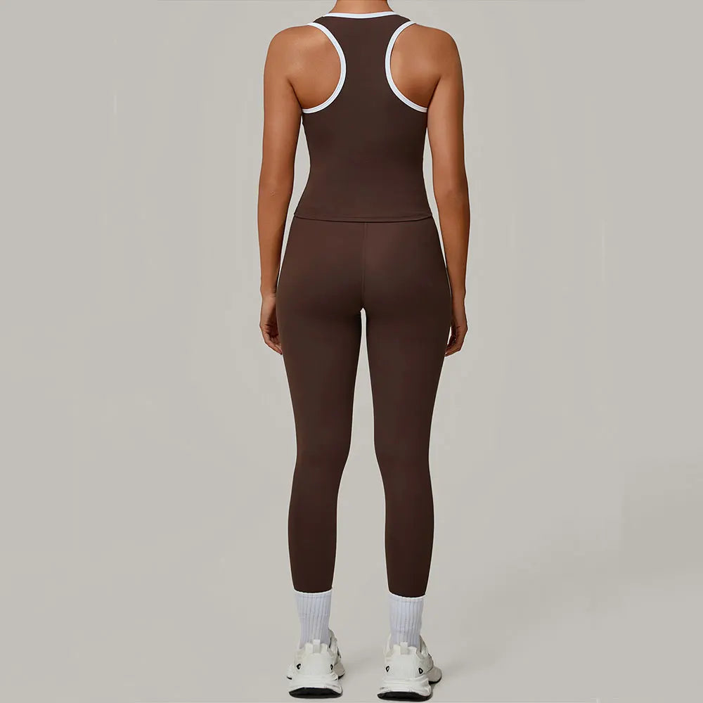 Sportswear 2PCS Women's Tracksuit Yoga Clothes Fitness Set Breathable Activewear Sexy Sports Bra Top High-Waisted Leggings Set