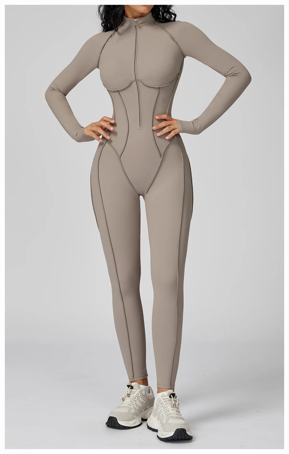 Women Sport Bodysuit Fitness Yoga Zipper Jumpsuit High Elasticity Outdoors Gym Tracksuits Workout Sports Sexy Jumpsuit Sportwear