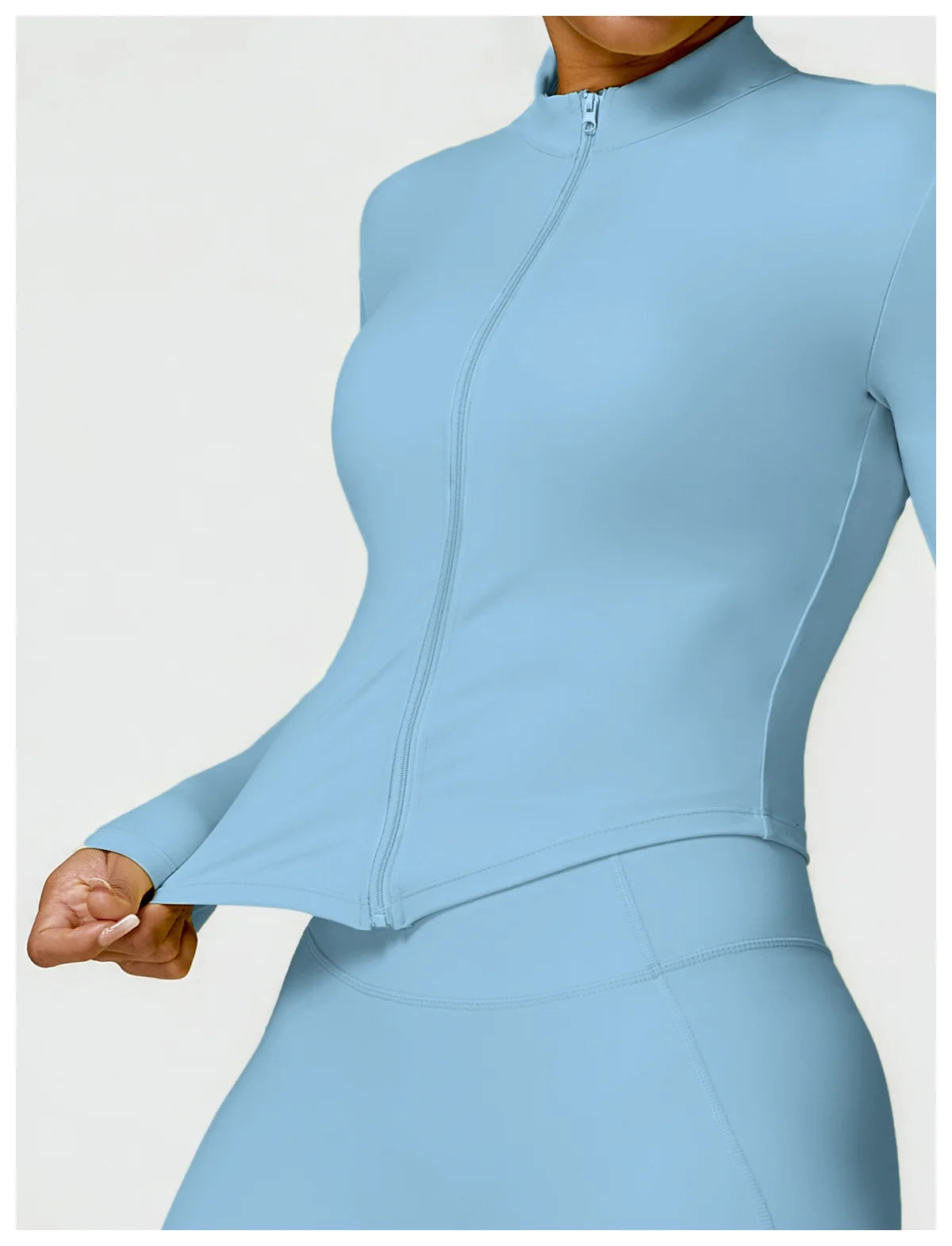 New Running Elasticity Yoga Jacket Zipper Slimming Top Coat Women's Sports Jacket Gym Workout Sports Long Sleeves Women Tights