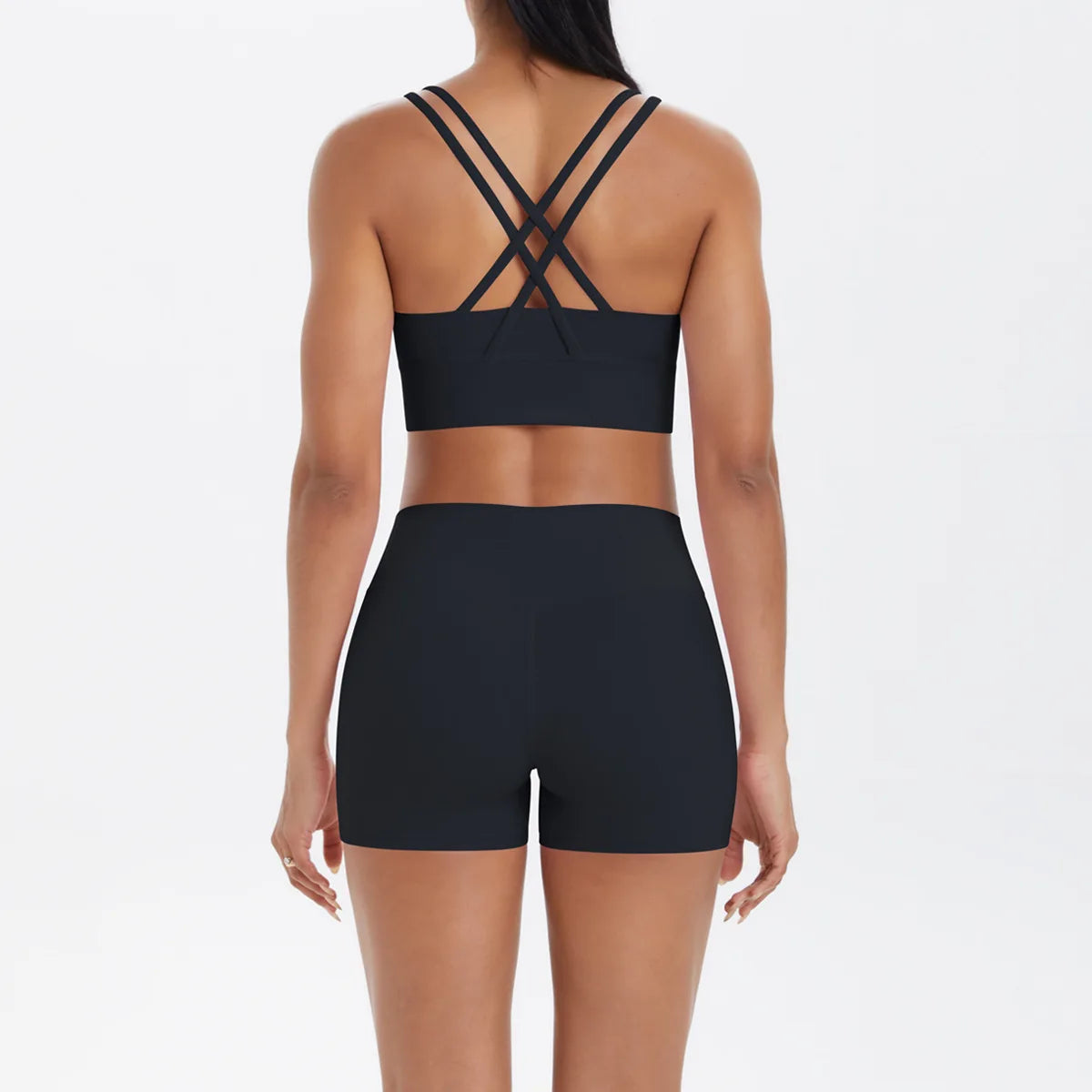 Yoga Sport Set Women Seamless Crop Top Bra Shorts Yoga Set Comfort Elastic Sportsuit Workout Outfit Fitness Gym Clothes