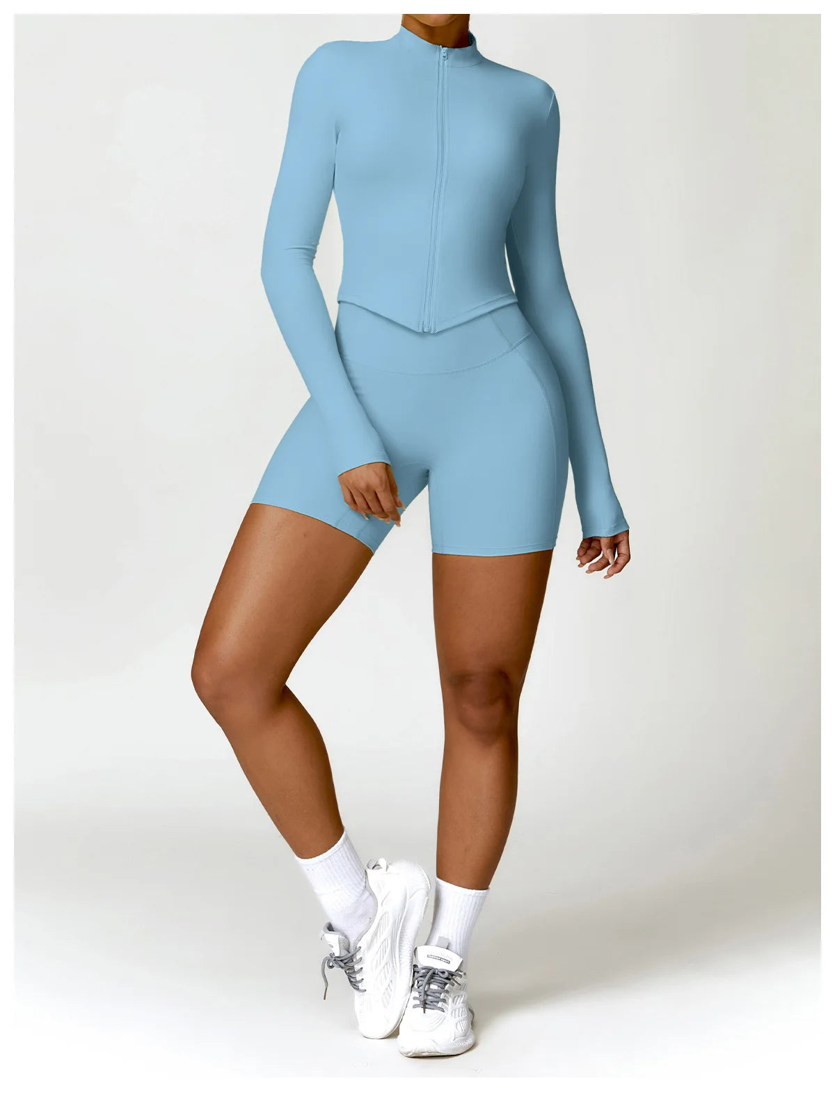 New Running Elasticity Yoga Jacket Zipper Slimming Top Coat Women's Sports Jacket Gym Workout Sports Long Sleeves Women Tights