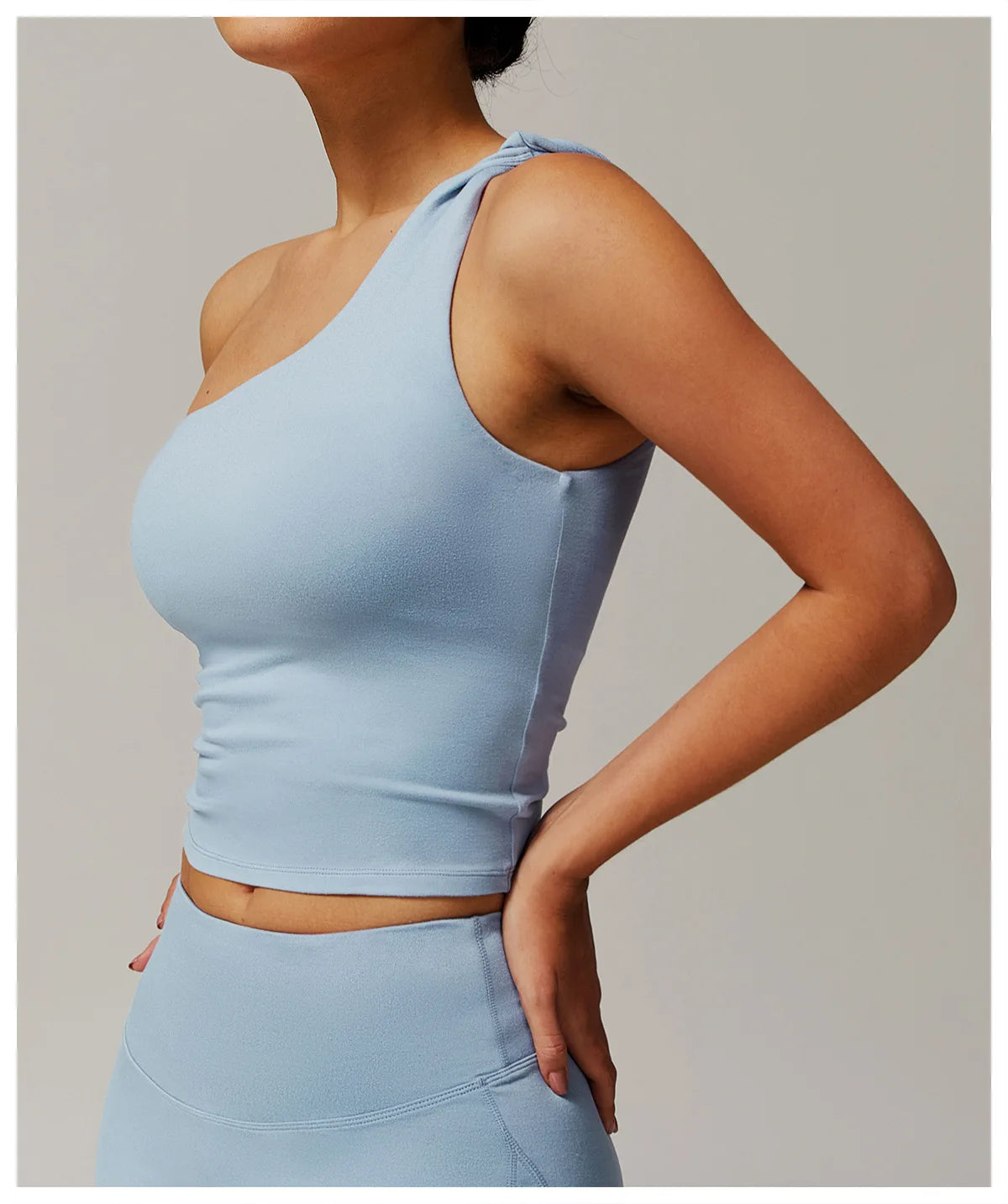 Single Shoulder Tank Top Women Gym Women Sports Underwear Push Up Crop Top Fitness Bra Breathable Running Athletic Sportswear