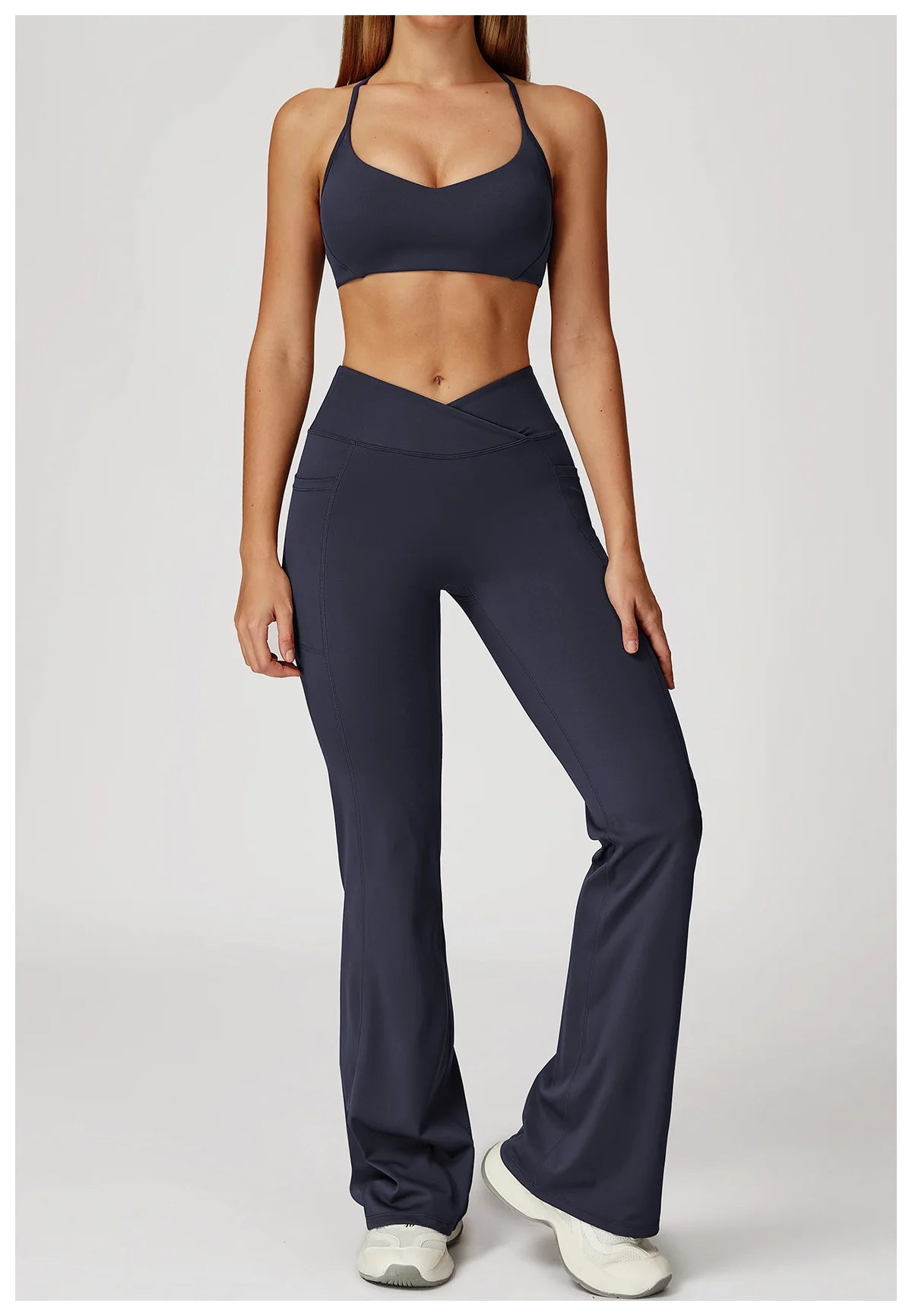 Women Flare Leggings Yoga Pants Bell-bottoms Yoga Trousers High Waist Fitness Pants Stretch Gym Casual Sports Wide Leg Pants