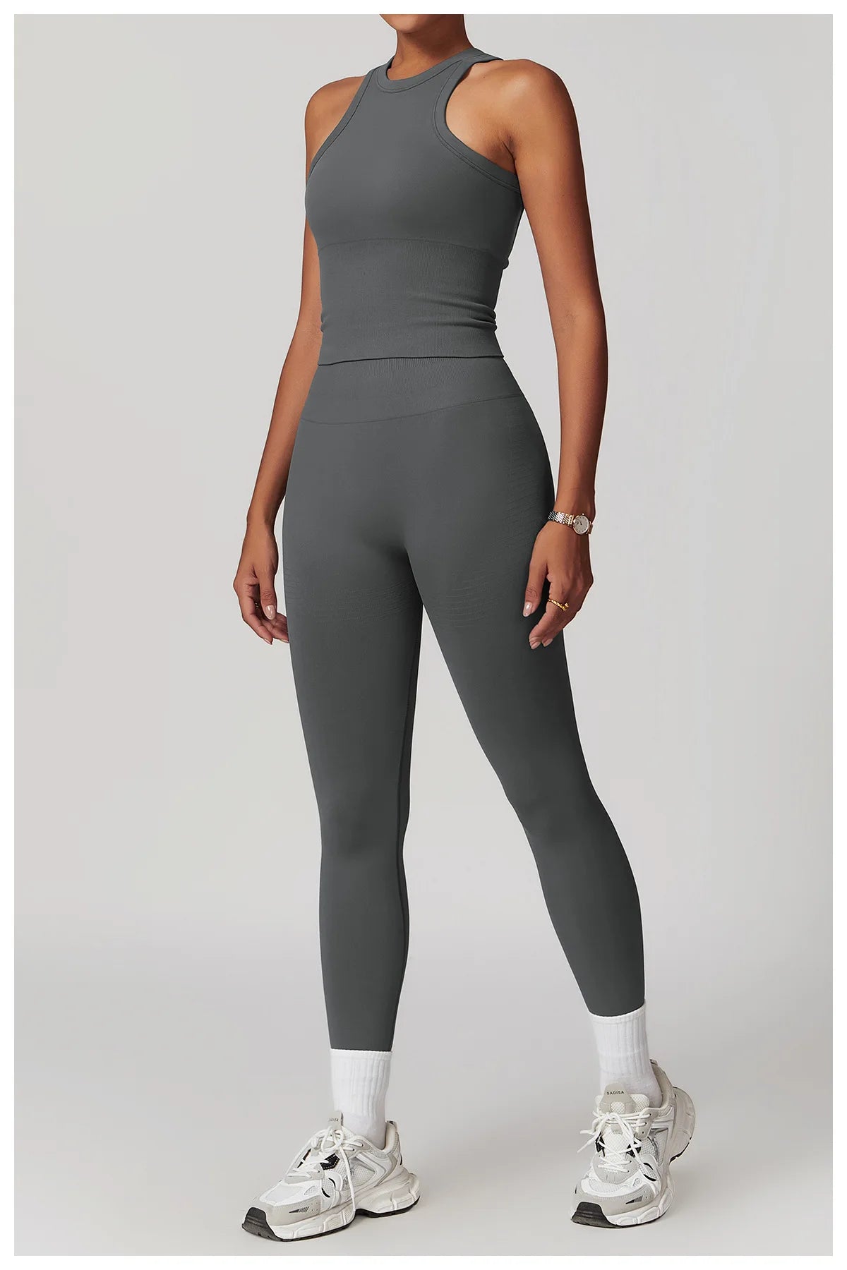 2PCS Seamless Women Tracksuit Yoga Set Workout Outfit Sportswear Gym Clothing Fitness Long Sleeve High Waist Legging Sports Suit