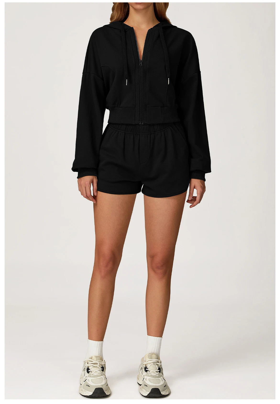 Winter 2-piece Casual Sports Hoodie Set Women's Long Sleeved Loose Yoga Set High Waisted Sweatpants Running and Fitness Set