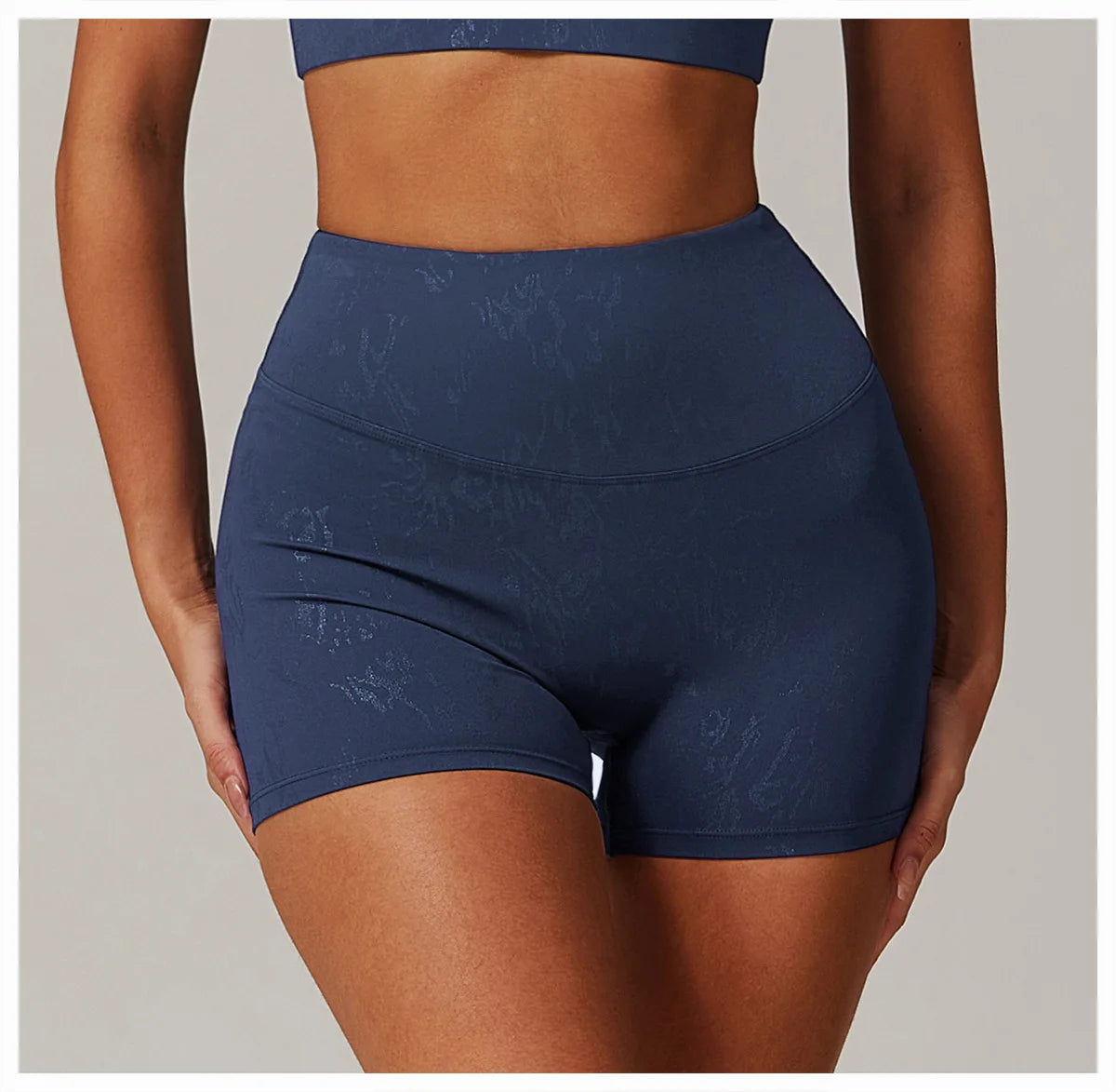 Elastic Yoga Shorts Women High Waist Tummy Control Ruched Booty Pants Printed Butt Lifting Push Up Gym Workout Compression Tight