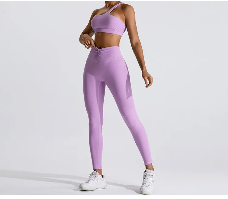 Women One Shoulder Sports Underwear Gym Top Bra Training Women Yoga Bra Stretch High Strength Workout Fitness Women Sports Vest