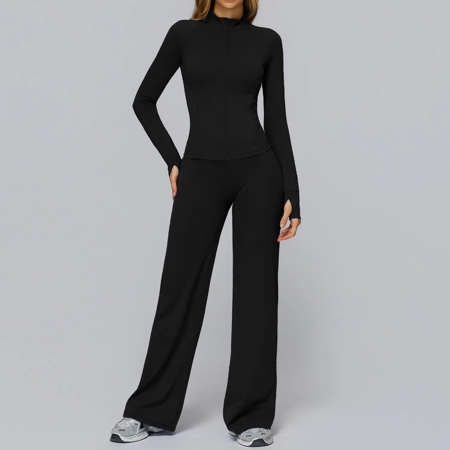Yoga Set 2PCS Women Sportswear Workout Clothes Seamless Athletic Wear Gym Legging Fitness Bra Crop Top Long Sleeve Sports Suits