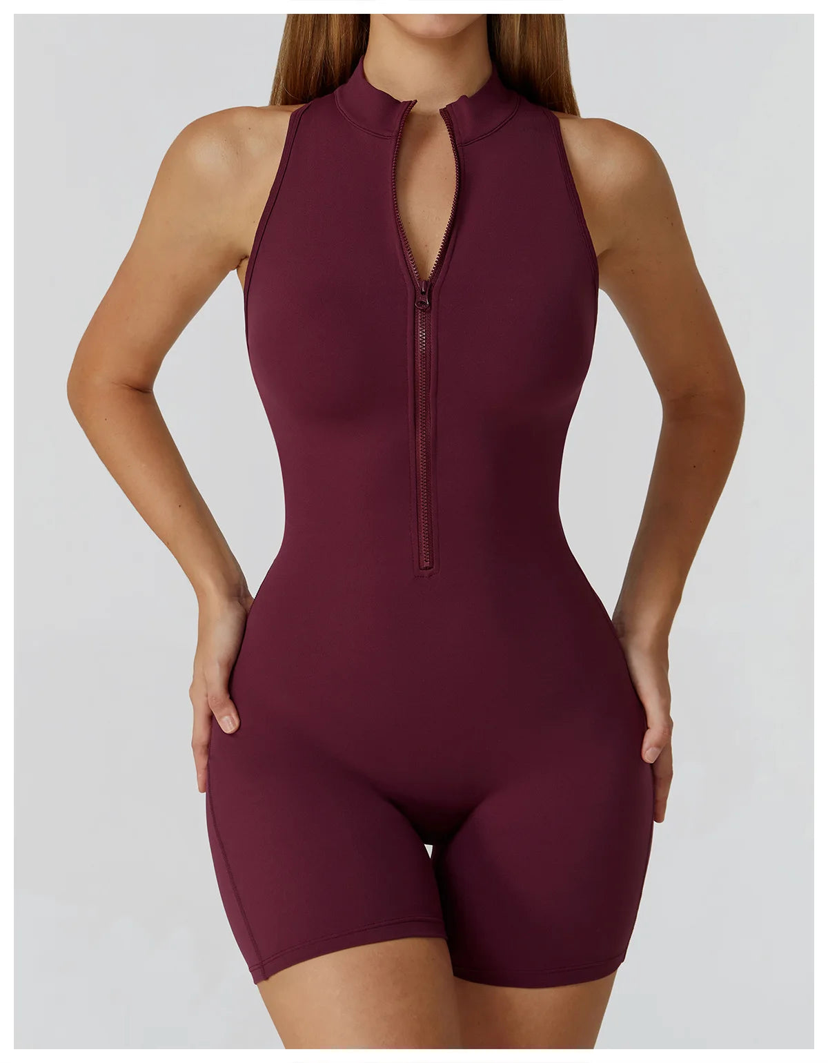 Scrunch Sports Overalls Gym Jumpsuit Women's Fitness Suit Short Sets for Woman Tracksuit Yoga Clothing Zipper Workout Sportswear
