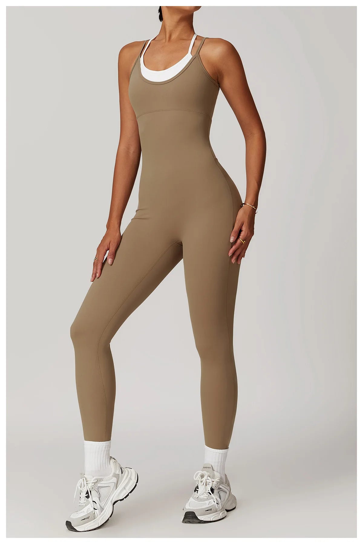 Color Blocked Jumpsuit Gym Set Women Yoga Suit Back Cross Sportswear Women Sports Jumpsuit Fitness Rompers Workout Bodysuits