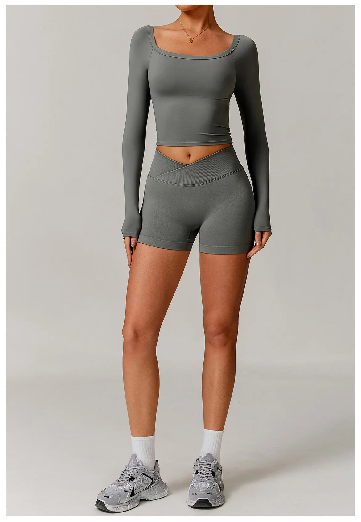 2 Pieces Yoga Suit Sports Set Women Athletic Wear Gym Set Women Tracksuit Running Workout Long Sleeve Sports Shirt Yoga Clothing