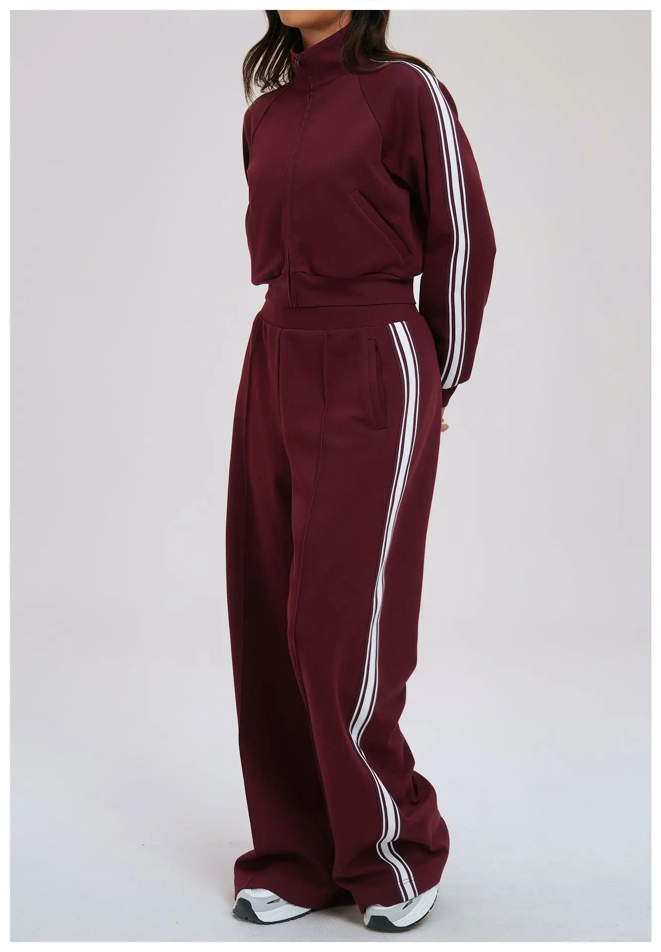 Color Blocking Hoodie Set 2-piece Women's Long Sleeved Loose Yoga Set Outdoor Cycling And Mountaineering Sports Set