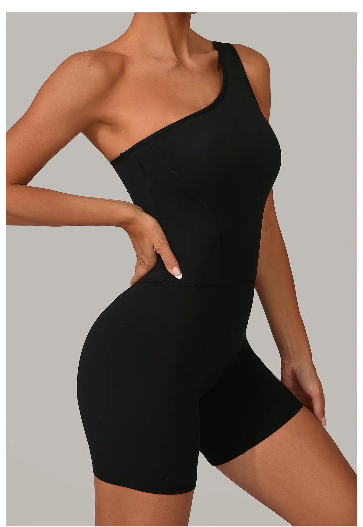 One Shoulder Jumpsuit Women's Fitness Suit Short Sets Sports Overalls for Woman Tracksuit Yoga Clothing Gym Workout Sportswear