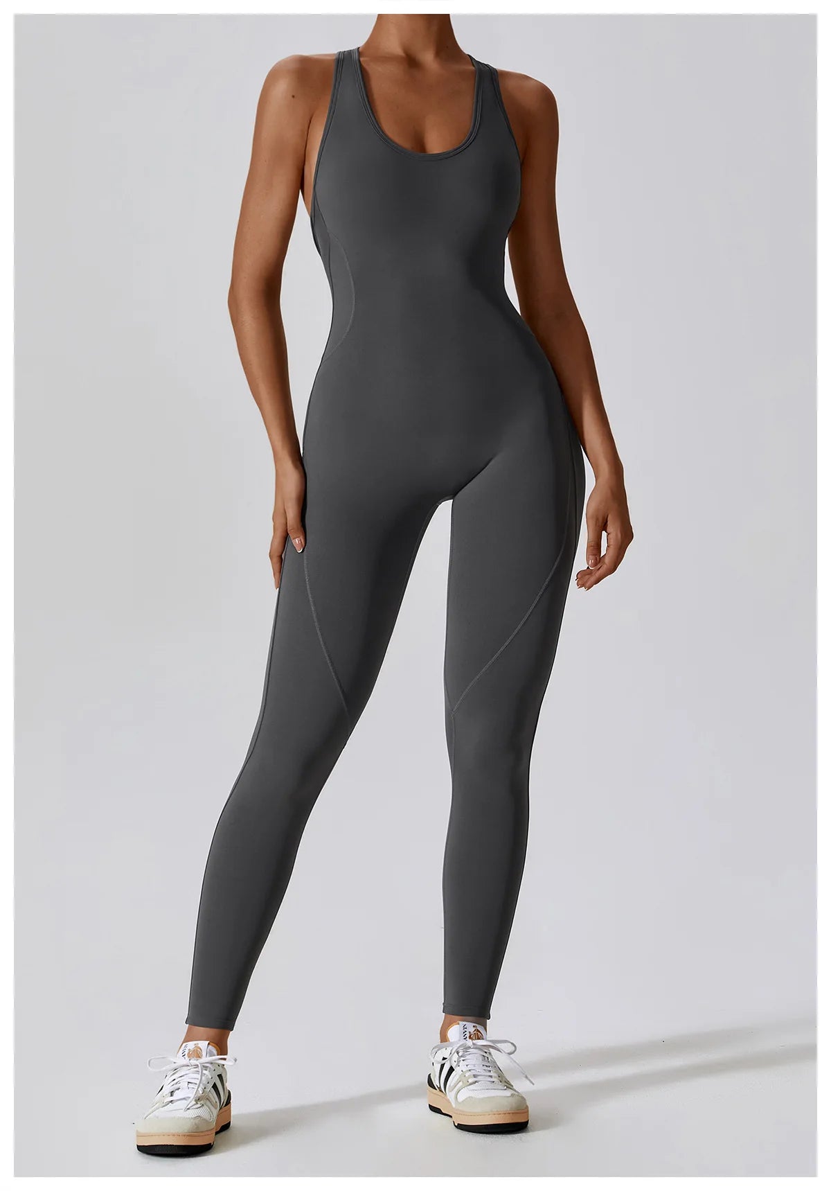 Open Back Jumpsuit for Women Workout Gym Romper Padded Yoga Set V Neck Gym Suit Backless Bodysuit Fitness Padded Gym Clothing