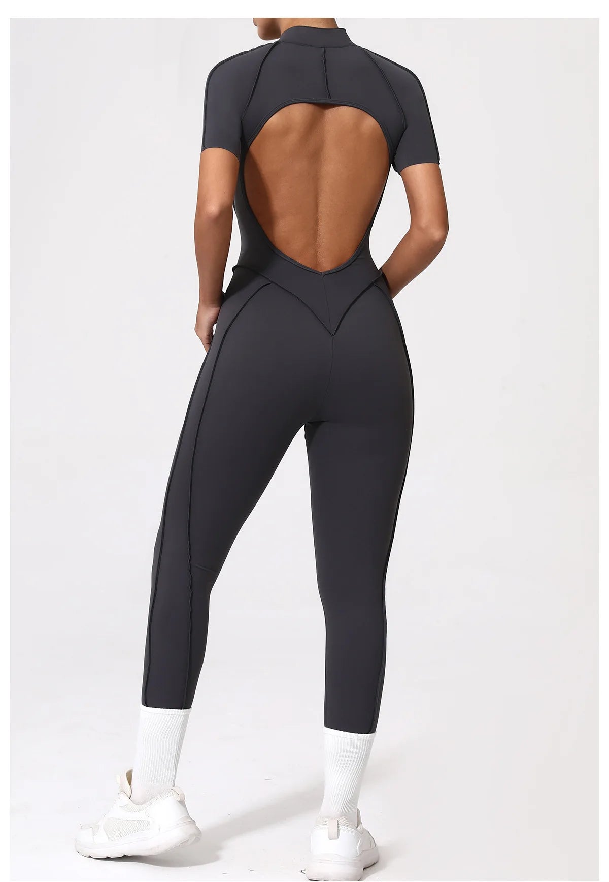 Gym Jumpsuit Women's Fitness Suit Zipper Long Sleeved Sets Sports Overalls for Woman Tracksuit Yoga Clothing Workout Sportswear