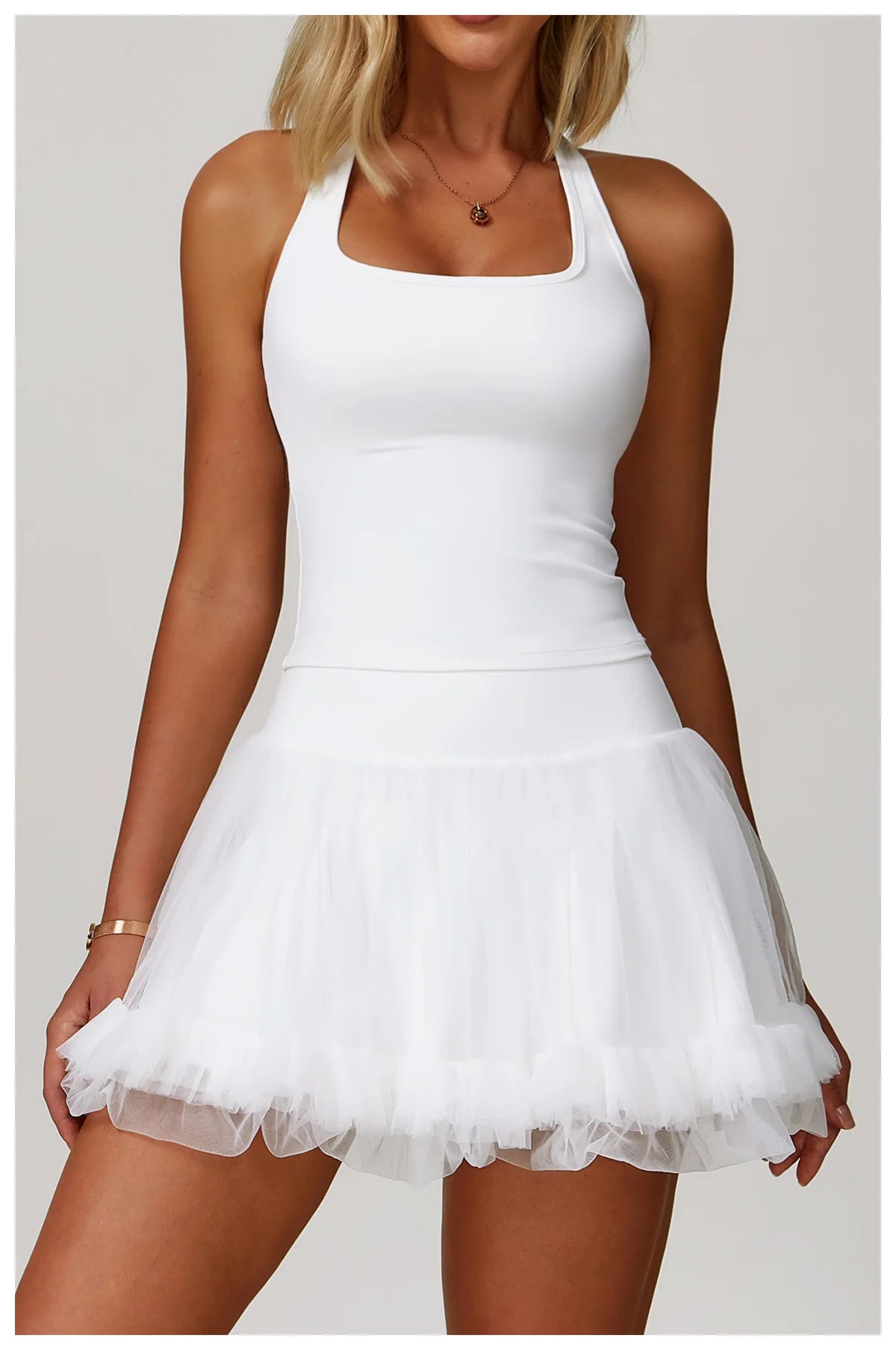 Summer Women's Yoga Short Skirt Anti Glare Short Skirt High Waist Tennis Skirt Casual A-line Half Skirt Mesh Sports Short Skirt