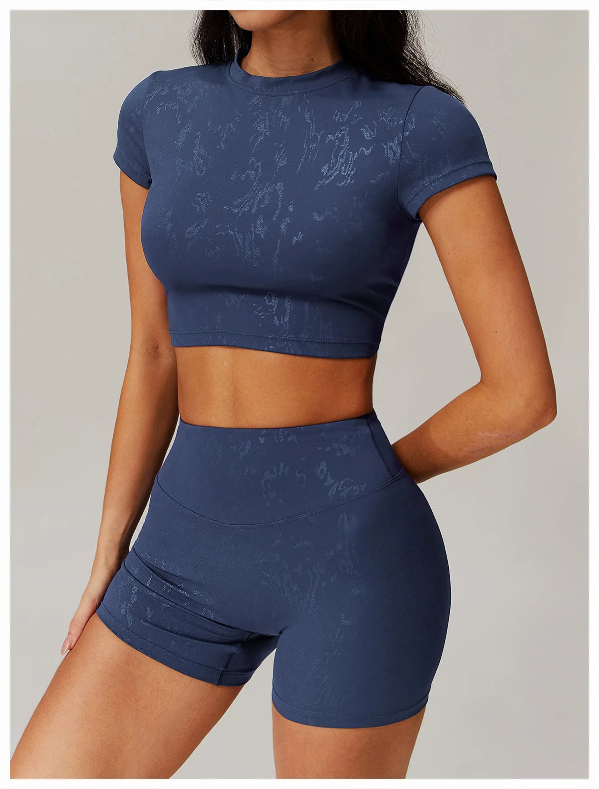 Sexy Women Printed Yoga T-Shirt Fitness Crop Top Workout Gym Shirts Short Sleeve Quick-drying Yoga T-shirts Sportswear Female