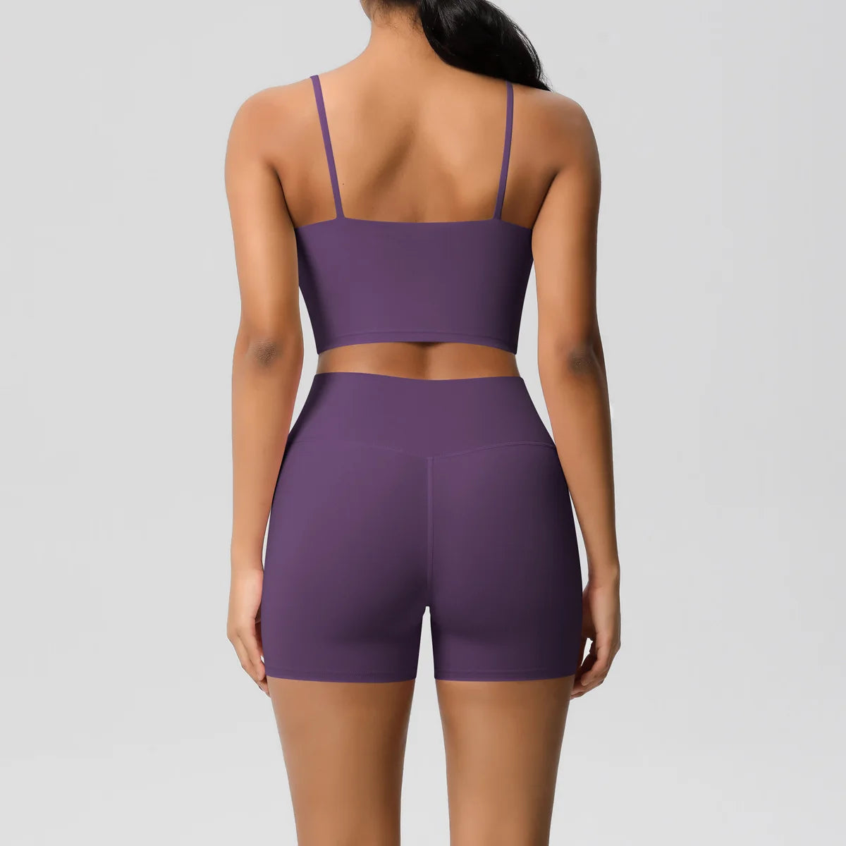 Yoga Sport Set Women Seamless Crop Top Bra Shorts Yoga Set Comfort Elastic Sportsuit Workout Outfit Fitness Gym Clothes