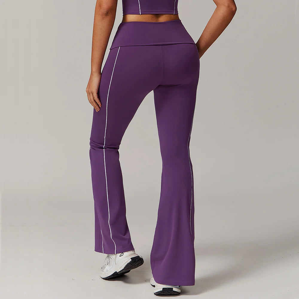 Fitness Bell-bottoms Women Sport Leggings High Waist Wide Leg Pants Yoga Leggings Gym Quick Dry Push Up Slim Pants Female Tights