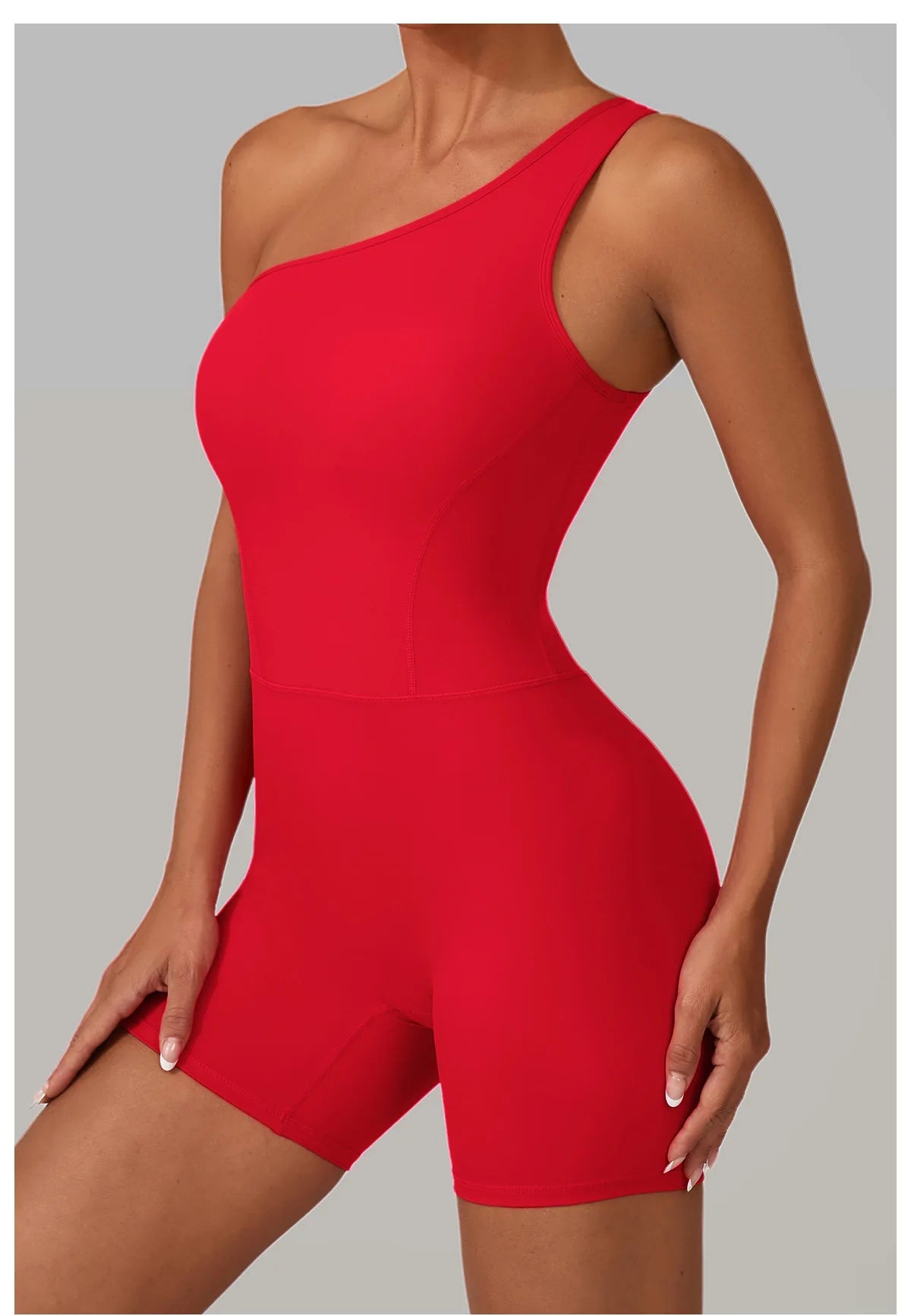 One Shoulder Jumpsuit Women's Fitness Suit Short Sets Sports Overalls for Woman Tracksuit Yoga Clothing Gym Workout Sportswear