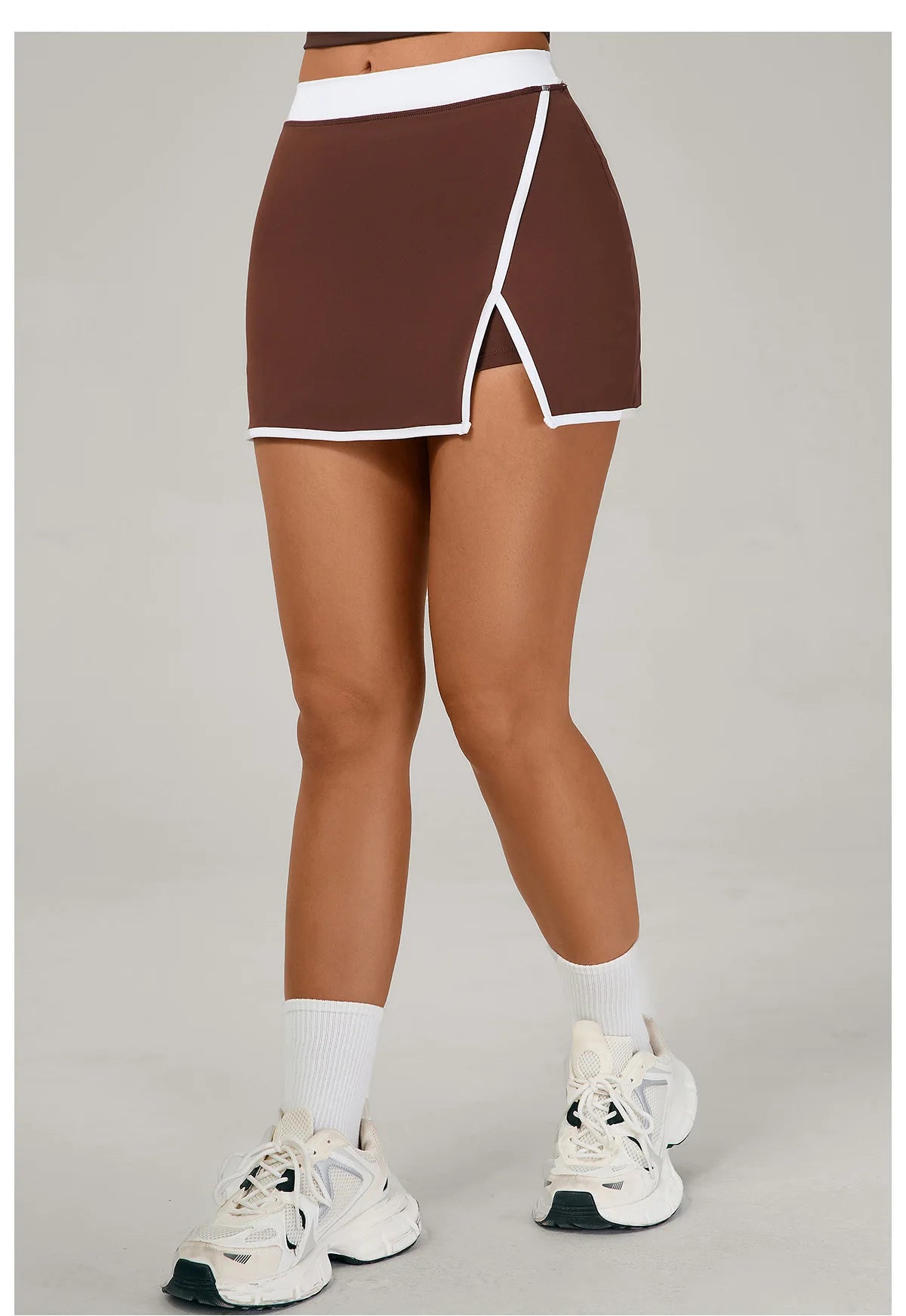 Color Blocking Sports Short Skirt Women's Yoga Short Skirt Tight Fitting Splicing Anti Glare Running Fitness Yoga Tennis Skirt