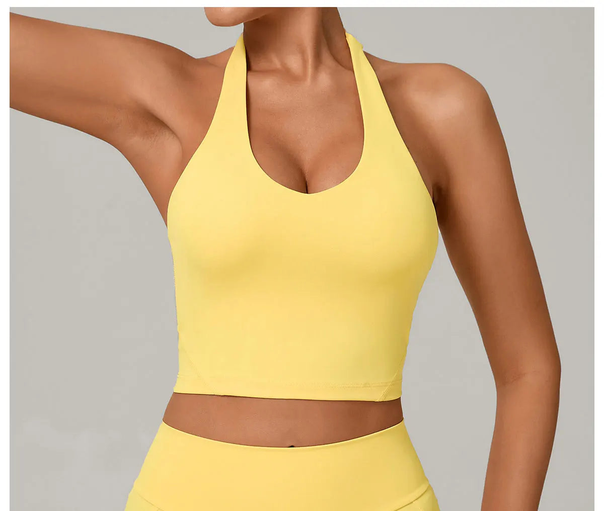 Sexy Impact Sports Bra Women Halter Top High Support Push-up Open Back Gym Bra Shockproof Running Fitness Yoga Workout Underwear