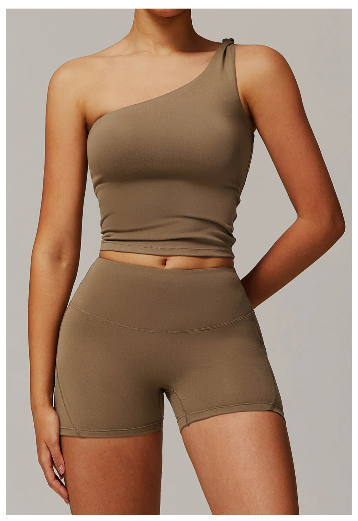 Single Shoulder Tank Top Women Gym Women Sports Underwear Push Up Crop Top Fitness Bra Breathable Running Athletic Sportswear
