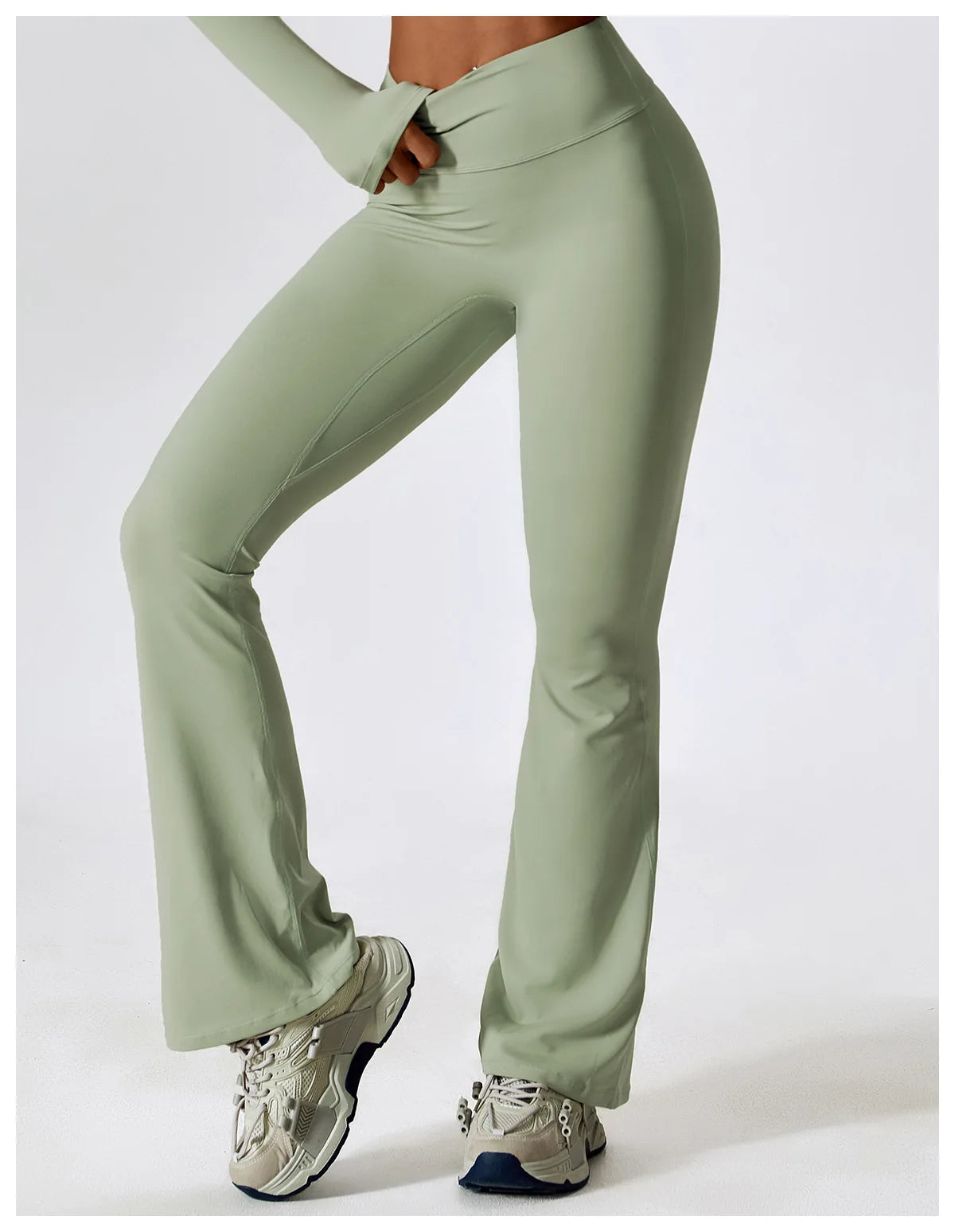 Yoga Bell-bottoms Tight Scrunch Butt Lifting Dance High Waist Tights Women Sport Pants Gym Running Breathable Fitness Leggings