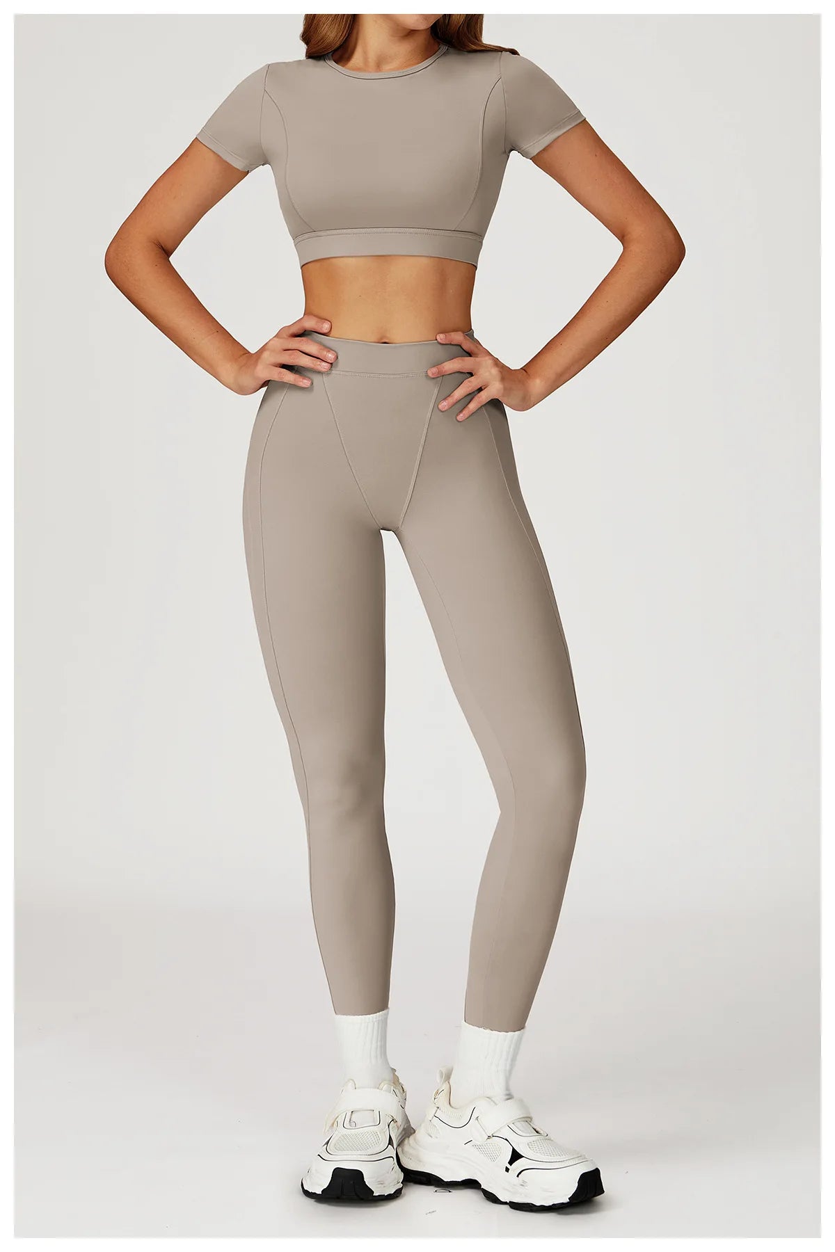 2PCS Yoga Set Gym Clothes Sportswear Yoga Suits For Women Outfits Fitness Set Tracksuits Sports Bra Gym Long Sleeved Leggings