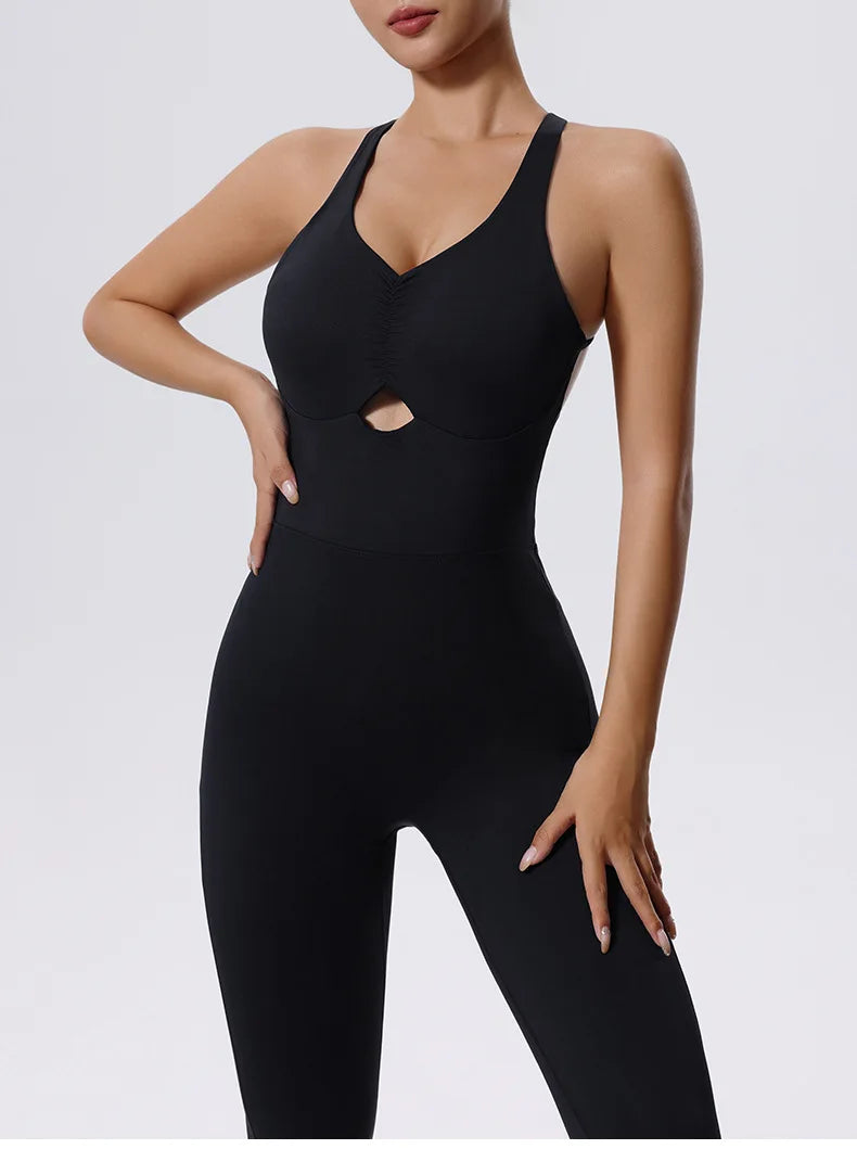New Yoga Suit Gym Set Women Training Sportswear Women Sports Jumpsuit Fitness Rompers Stretch Female Push Up Workout Bodysuits