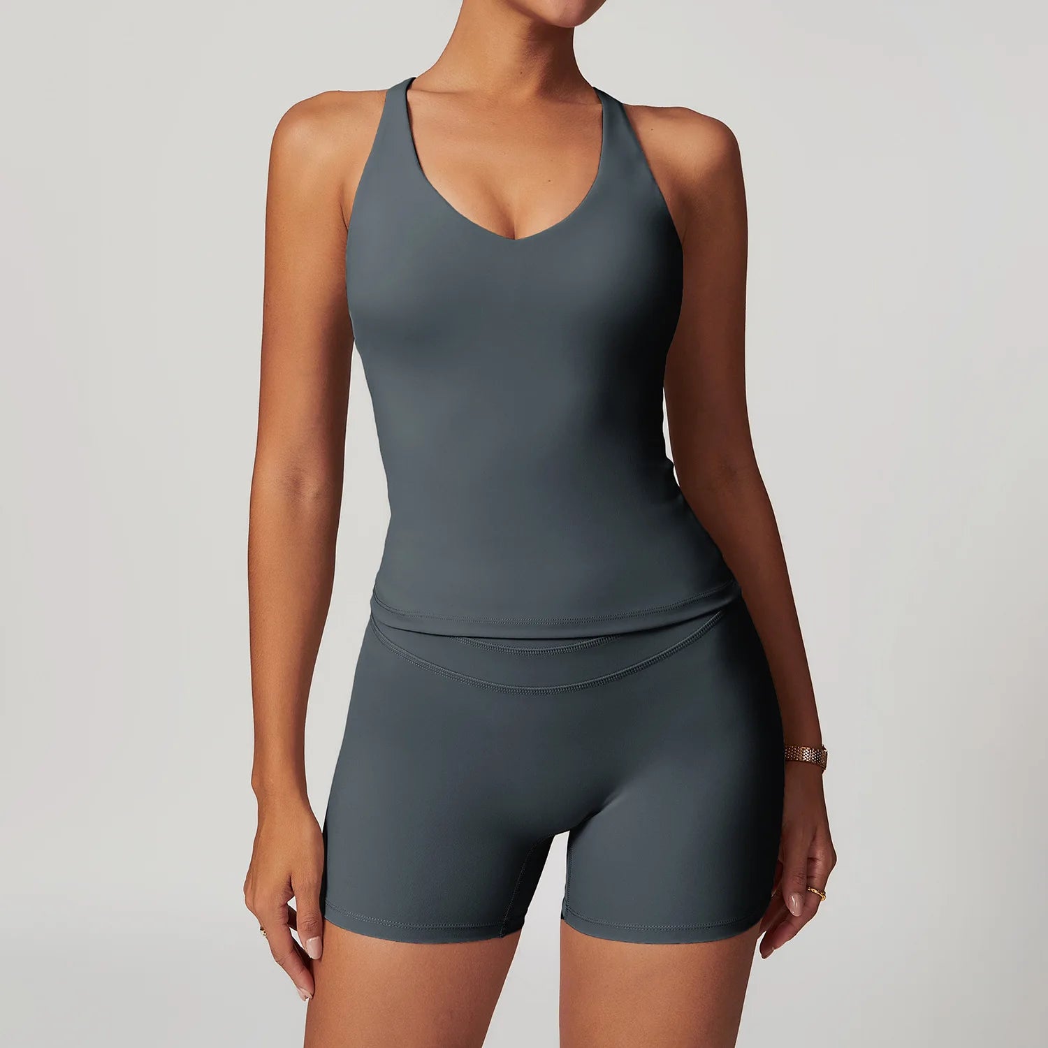 Yoga Suit 2PCS Sports Set Women Quick-Drying Gym Set Women Tracksuit Running Workout Short Sleeves Sports Yoga Clothing