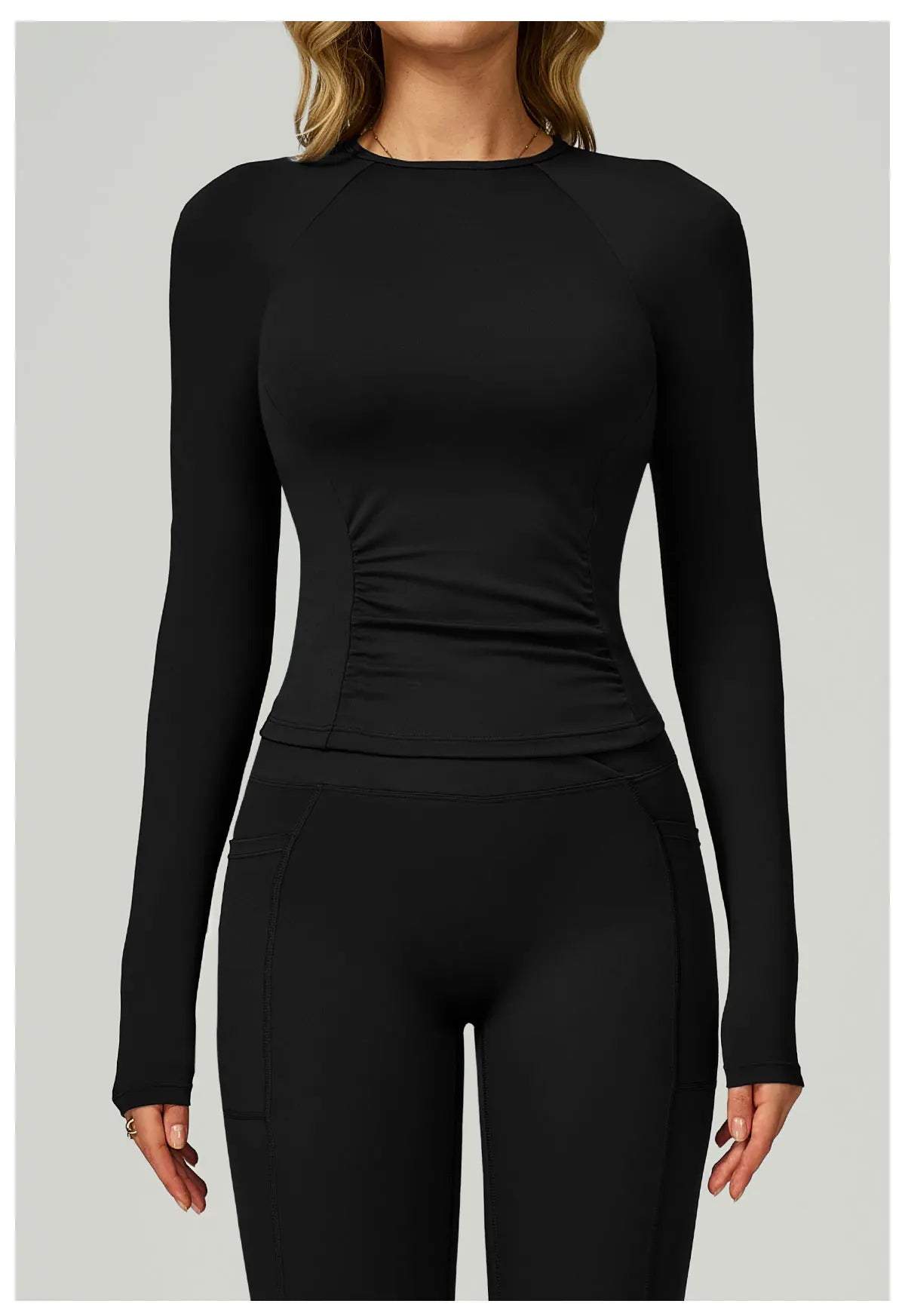 Women's Long Sleeve Top Yoga Shirts Running T-Shirt Workout Fitness Long Sleeve Gym Push Up Sports Top Sexy Training Crop Top