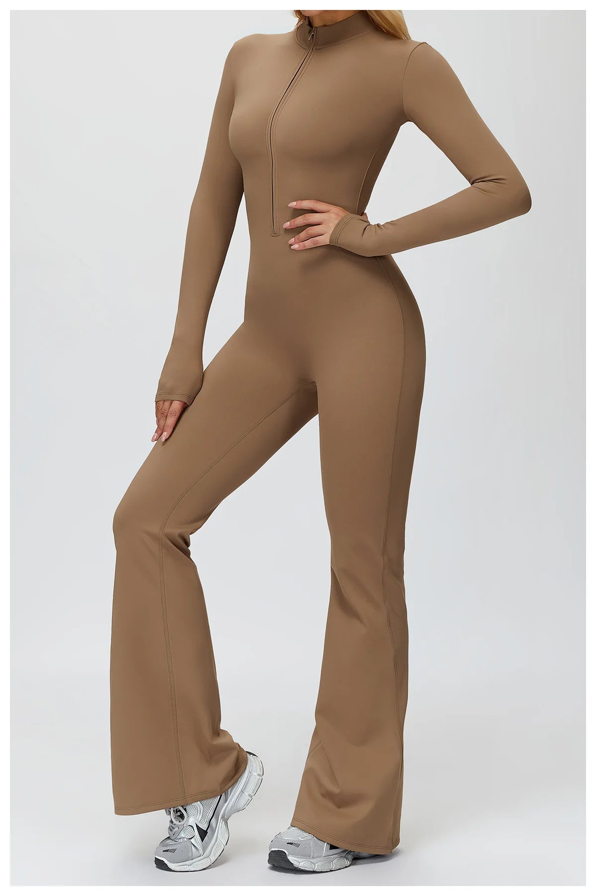 Winter Yoga Suit Gym Set Women Tracksuit Thicken Sportswear Zipper Fitness Long Sleeved Sports Jumpsuit Push Up Workout Clothes