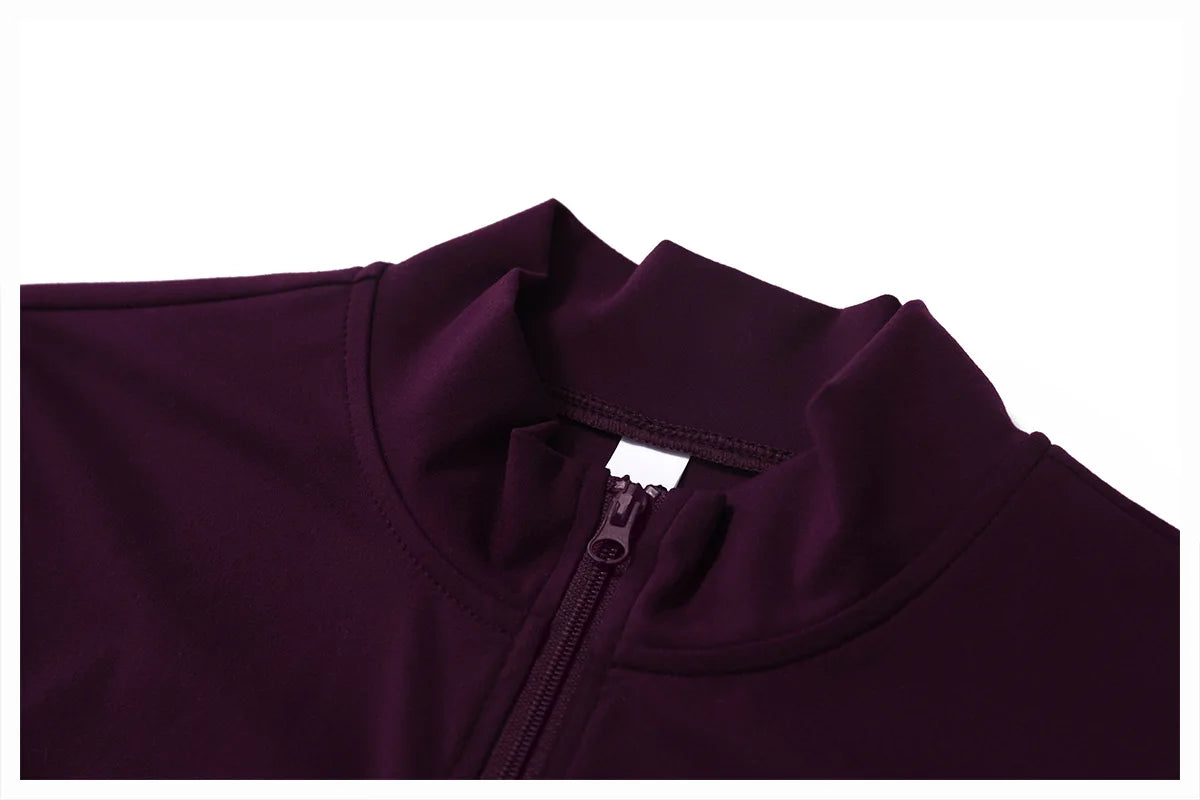 Women Outdoor Running Fitness Wear T-shirt Long Sleeved Thumb Holes Top Zipper Yoga Long Sleeved Yoga Shirt Gym Push Up Workout