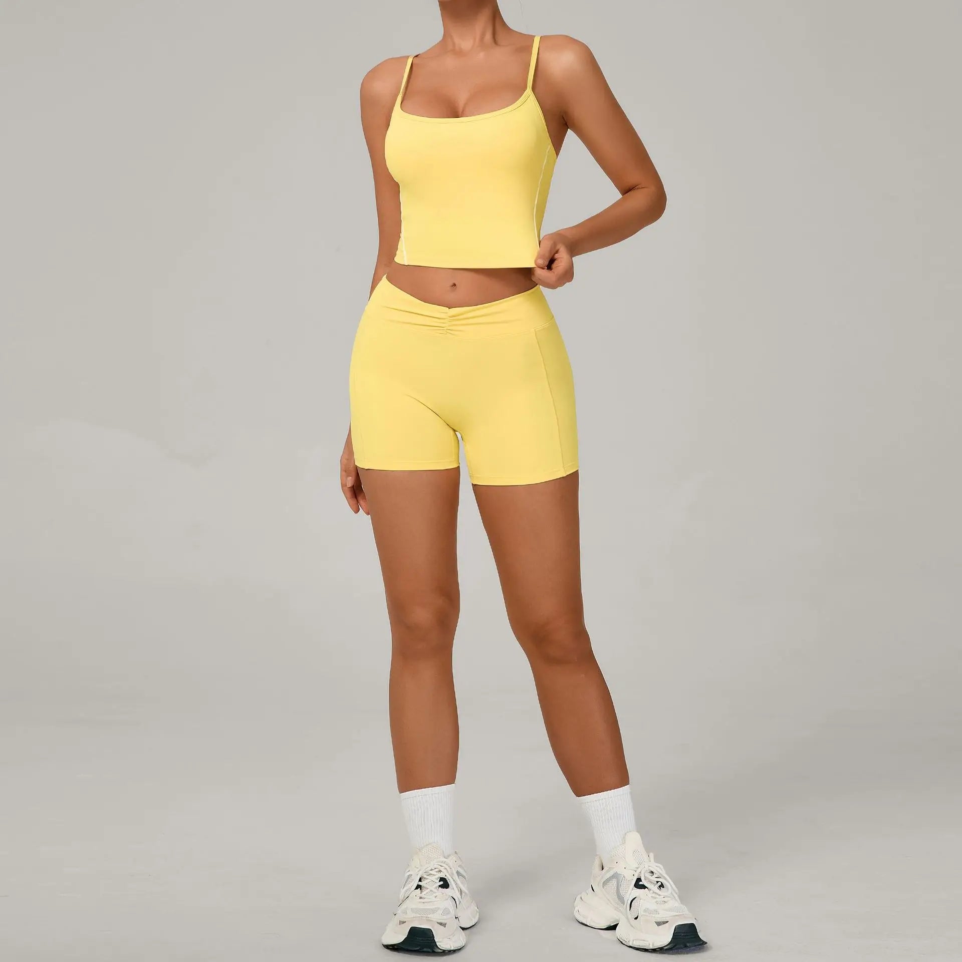2 Pieces Yoga Sport Set Women Tracksuit Sports Bra Shorts Yoga Set Comfort Elastic Sportsuit Workout Outfit Fitness Gym Clothes