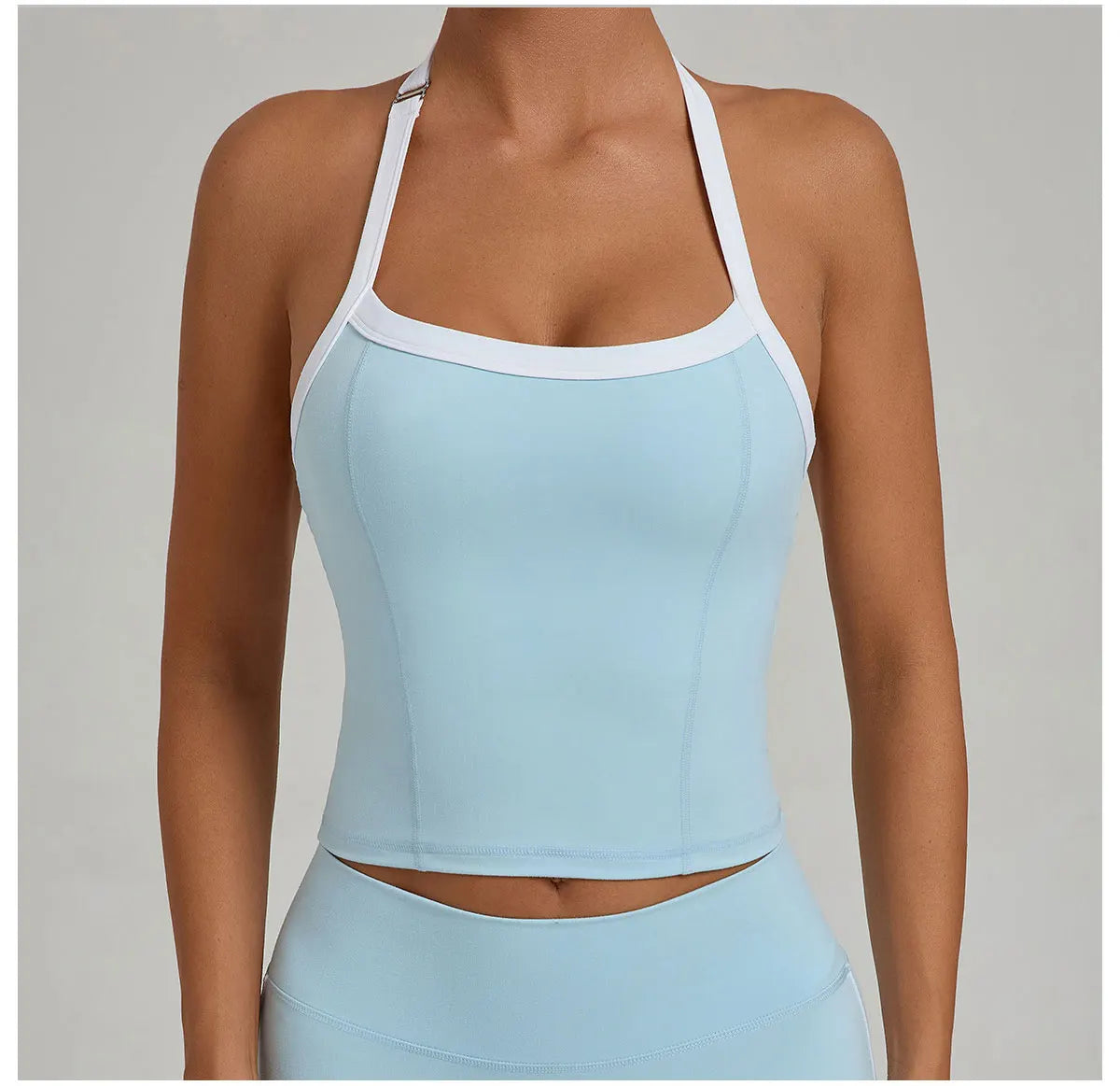 Women Sports Bra Hanging Neck Top Push Up Fitness Yoga Bra Color Blocked Underwear Gym Sport Tops Women Running Vest Bralette